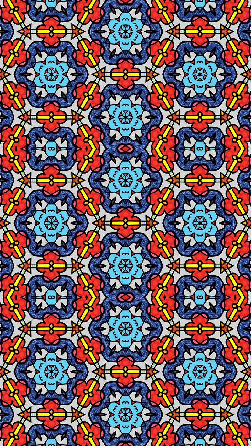 Download wallpaper 800x1420 kaleidoscope, patterns, shapes, colorful