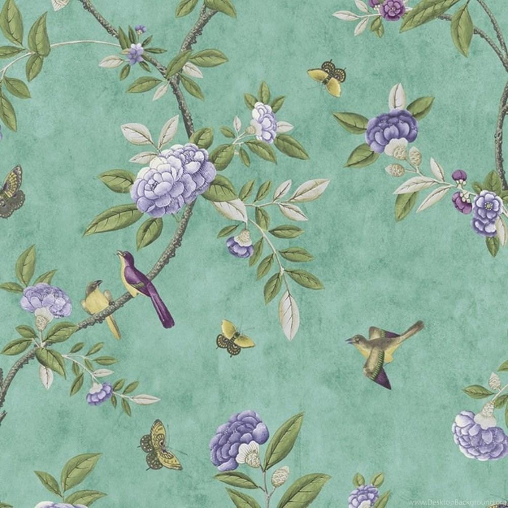 Graham & Brown Chinoiserie Bird Butterfly Floral Leaf Wallpaper 50