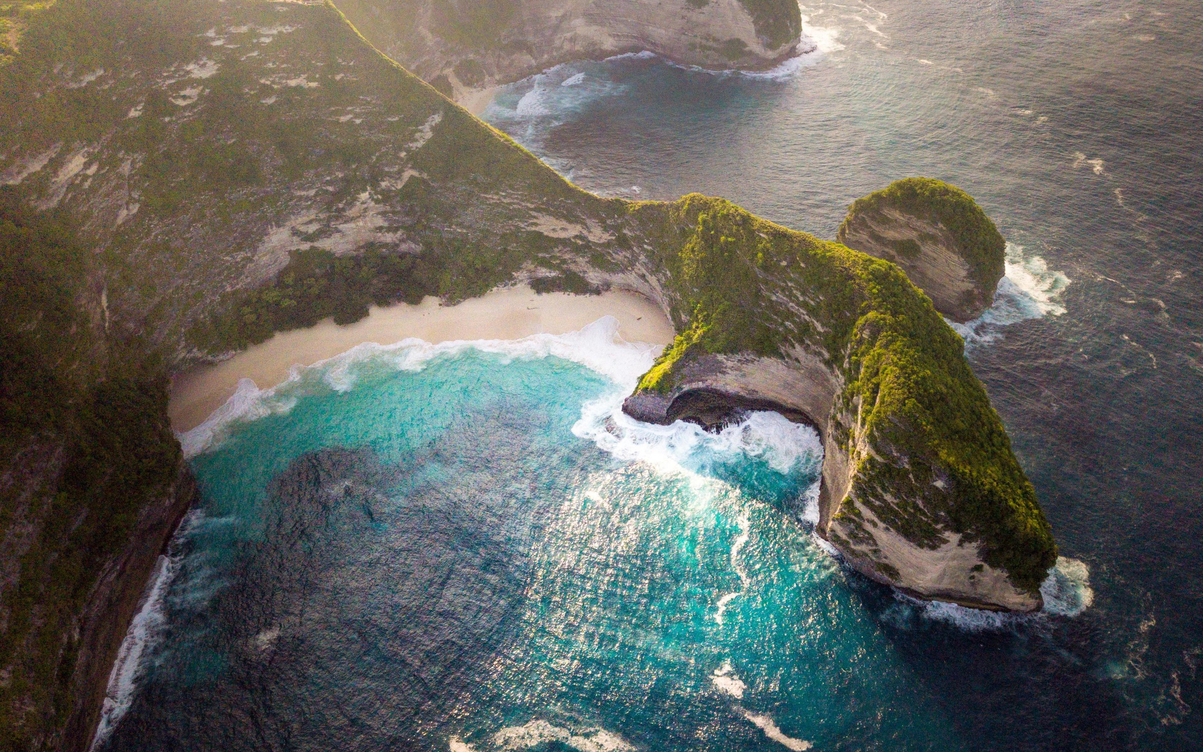 Download wallpaper harbor, paradise, sea, aerial view, summer