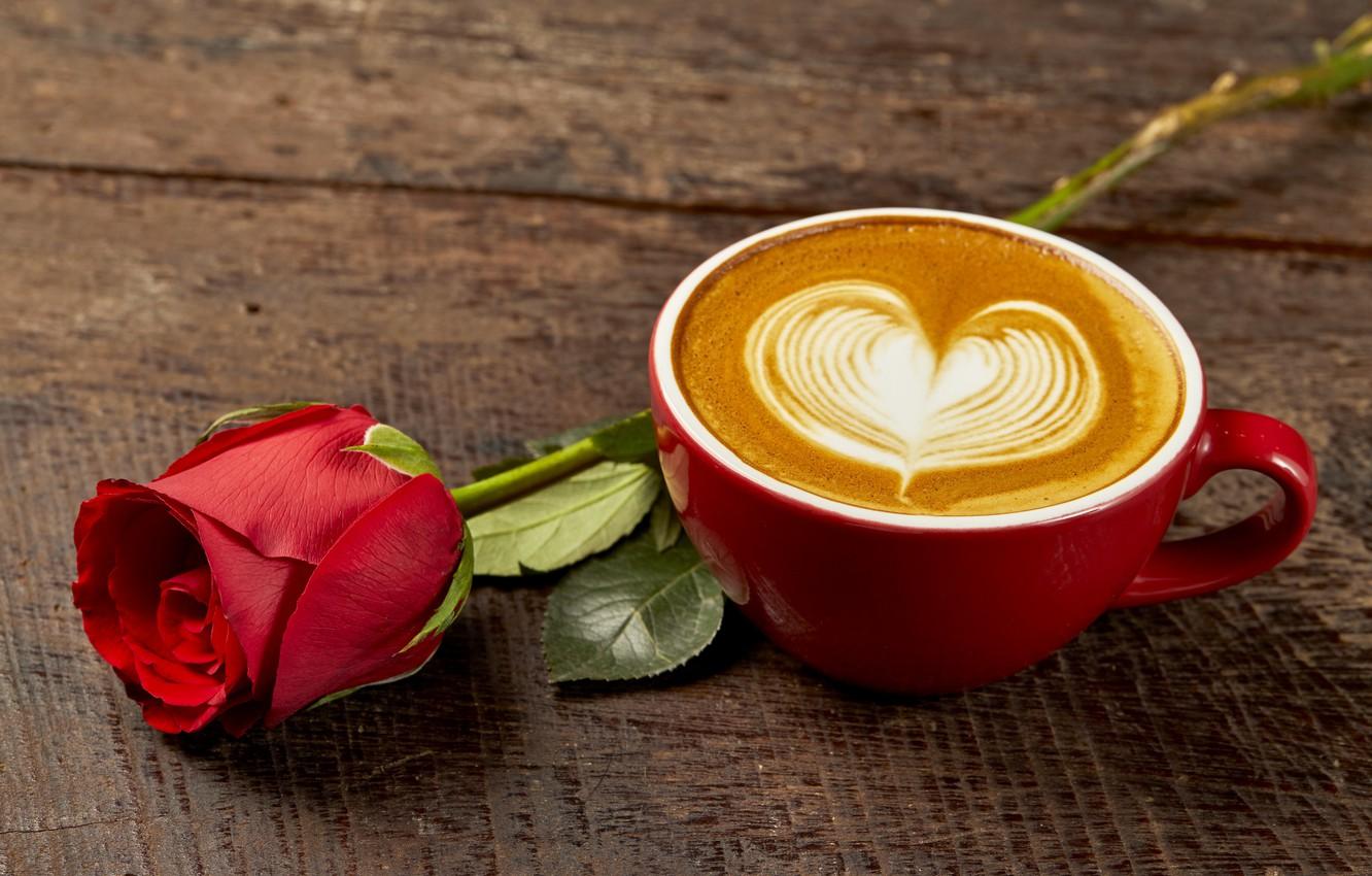 Romantic Coffee Heart Wallpaper
