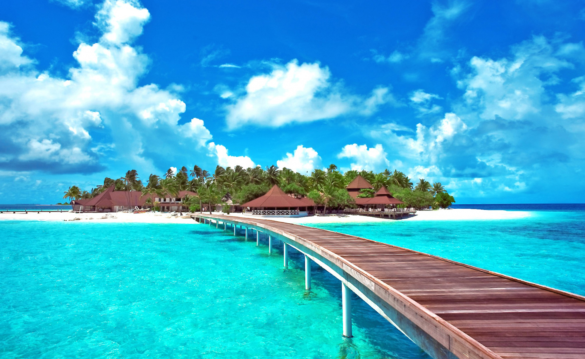 Pier to Caribbean Island HD Wallpaper. Background Imagex1228
