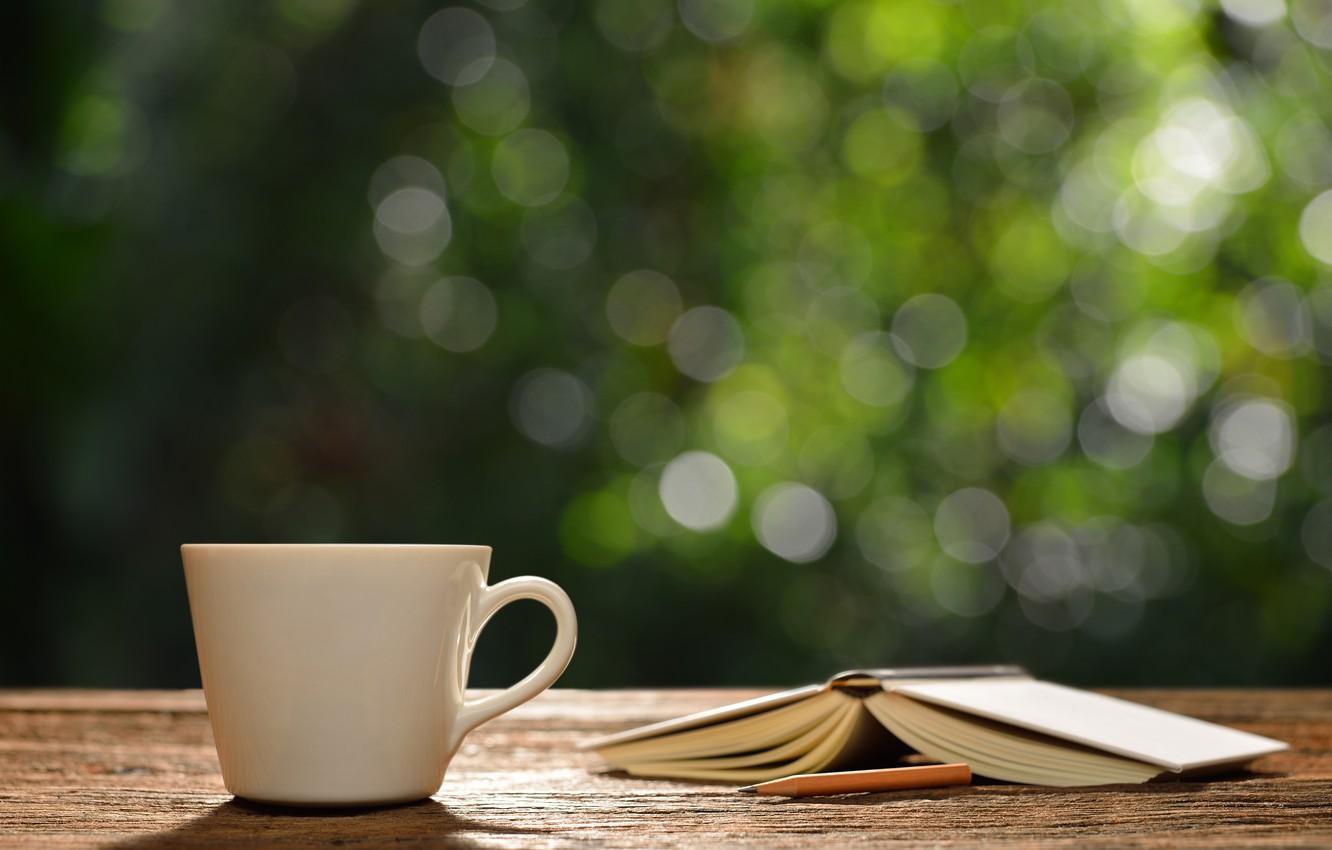 Wallpaper coffee, morning, Cup, book, hot, heart, romantic, coffee
