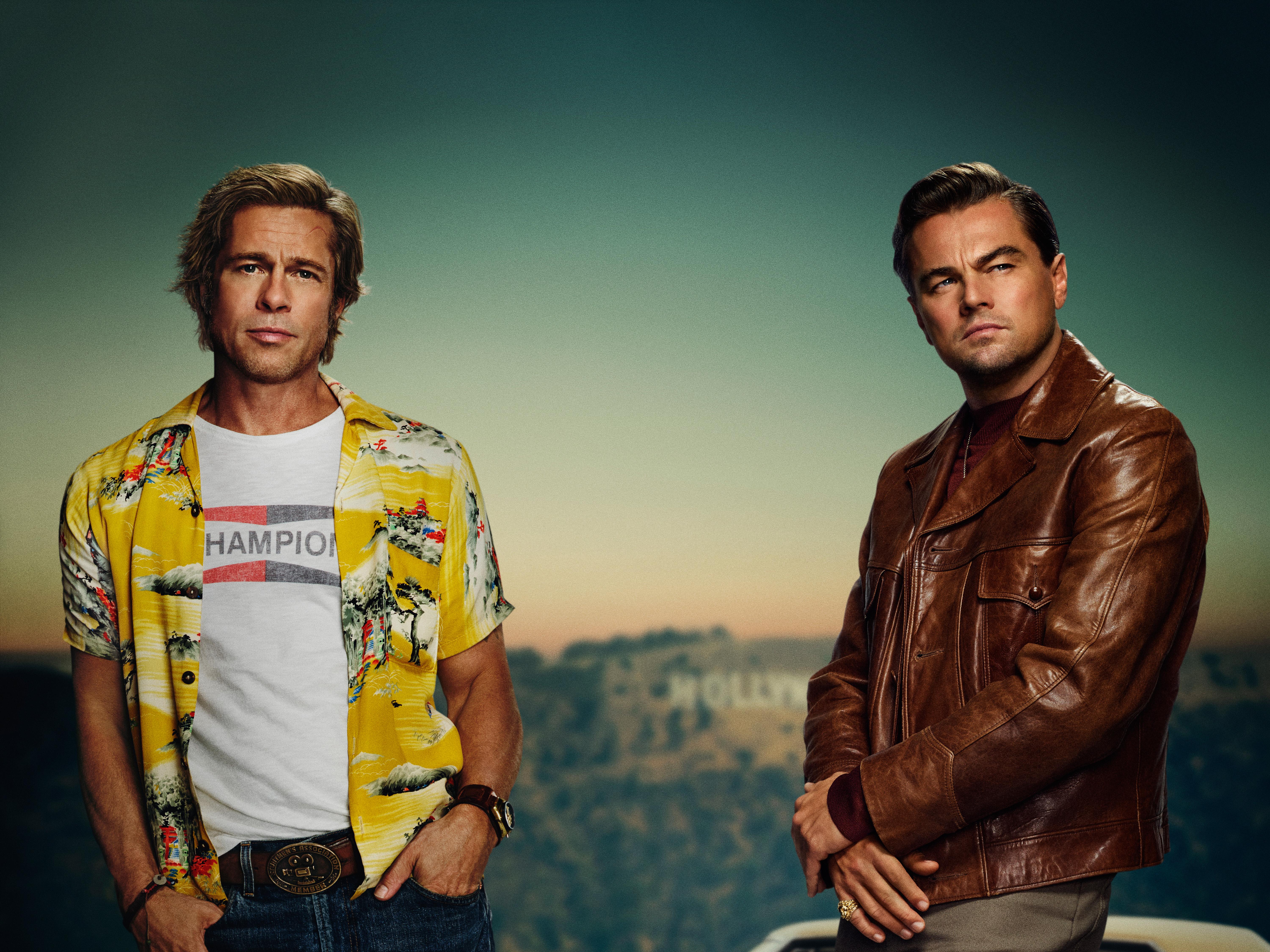 Wallpaper Once Upon a Time In Hollywood, Leonardo DiCaprio, Brad