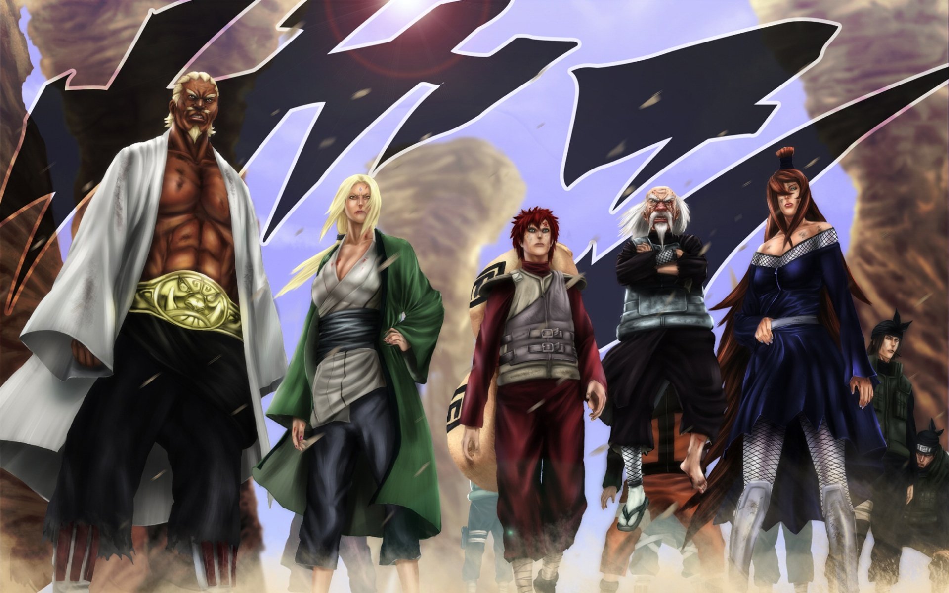 Wallpaper of A, Gaara, Meï Terumî, Tsunade, Ōnoki, Naruto, Kage background & HD image