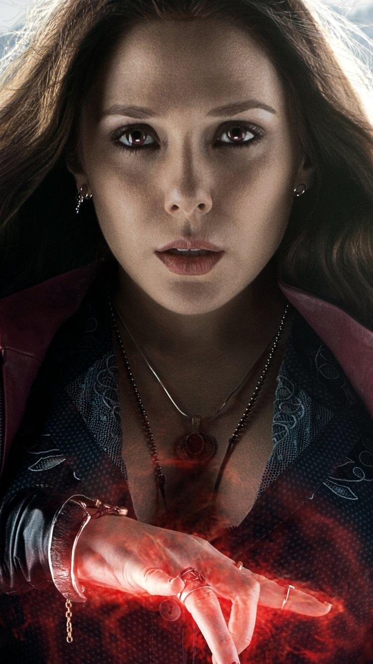 Elizabeth Olsen, Avengers: Age Of Ultron 750x1334 IPhone 8 7 6 6S
