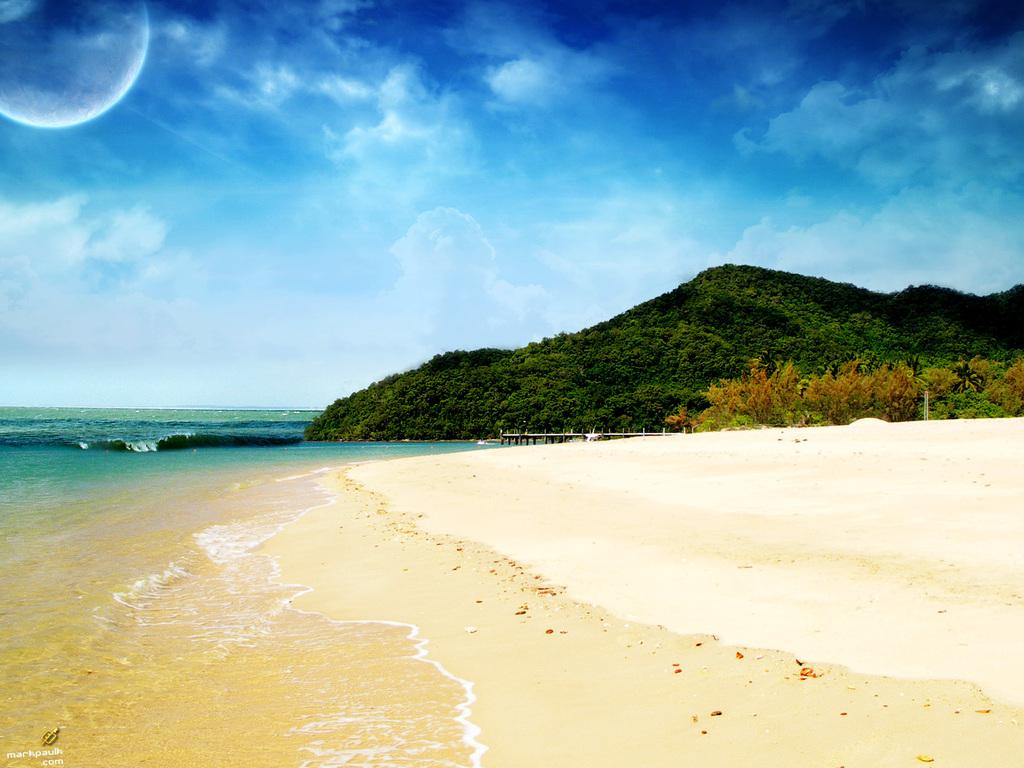 Fantasy Beach Art Wallpaper. Beach Wallpaper Background