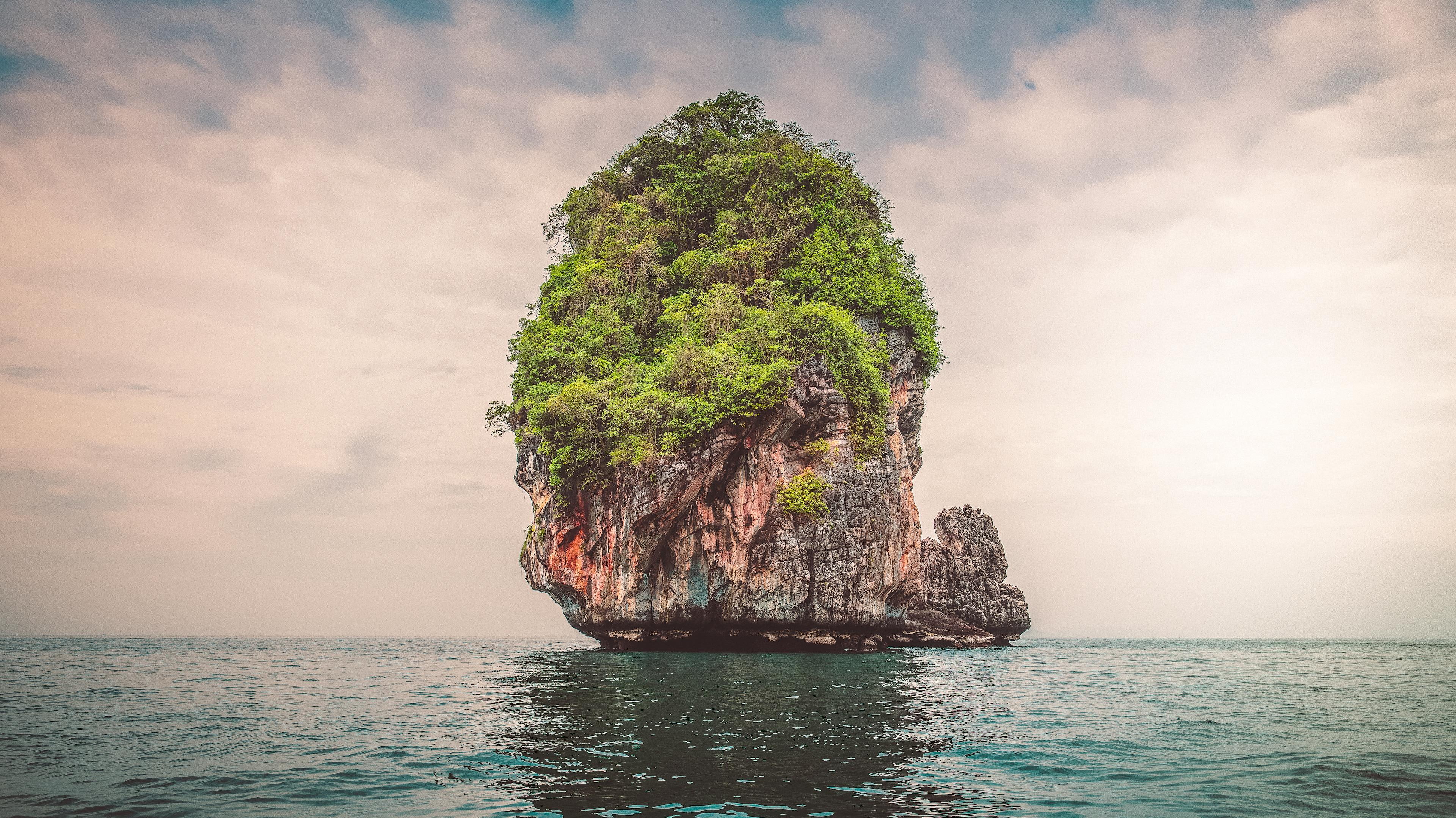 HD wallpaper: The Lone Island, Thailand, sea, water, sky, nature