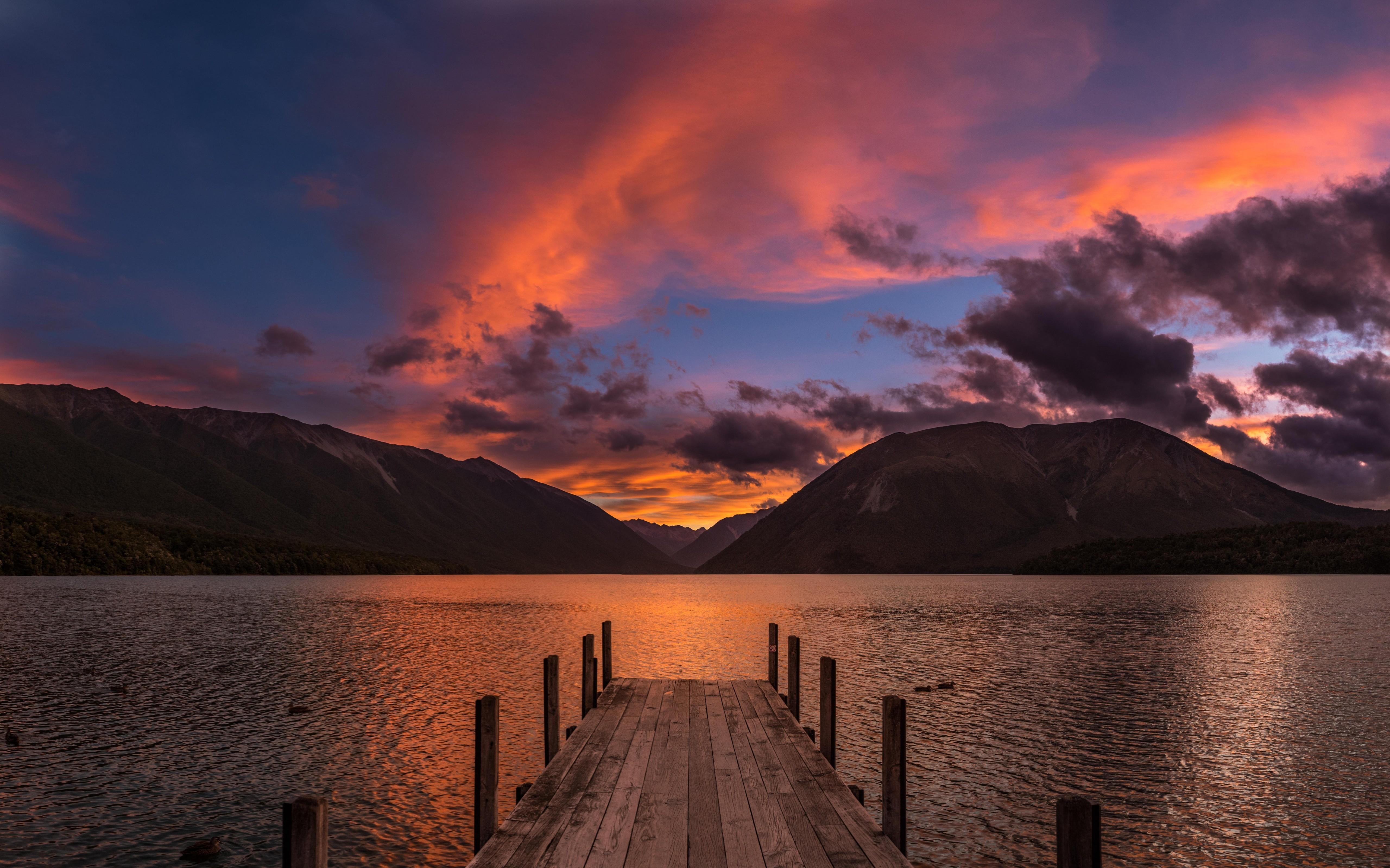 Magical Sunset At Lake Rotoiti New Zealand Wallpaper - [5120x3200]