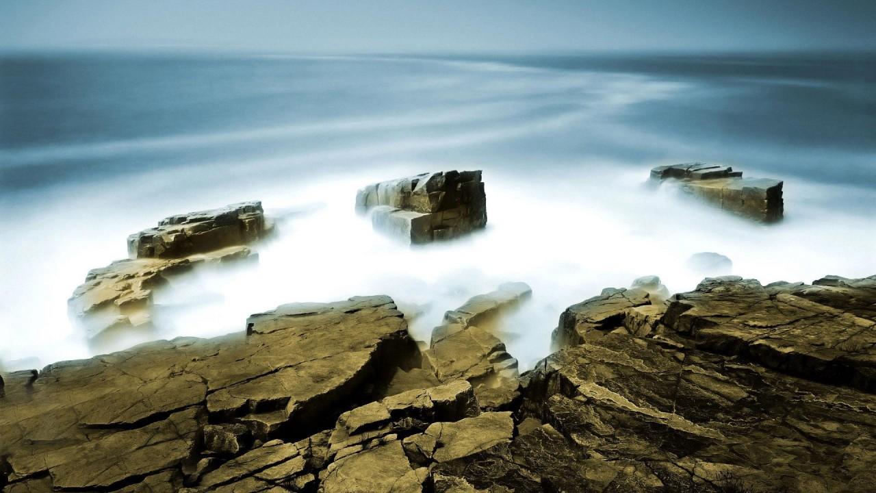 Rocky coast, sea, nature wallpaper. Rocky coast, sea, nature stock