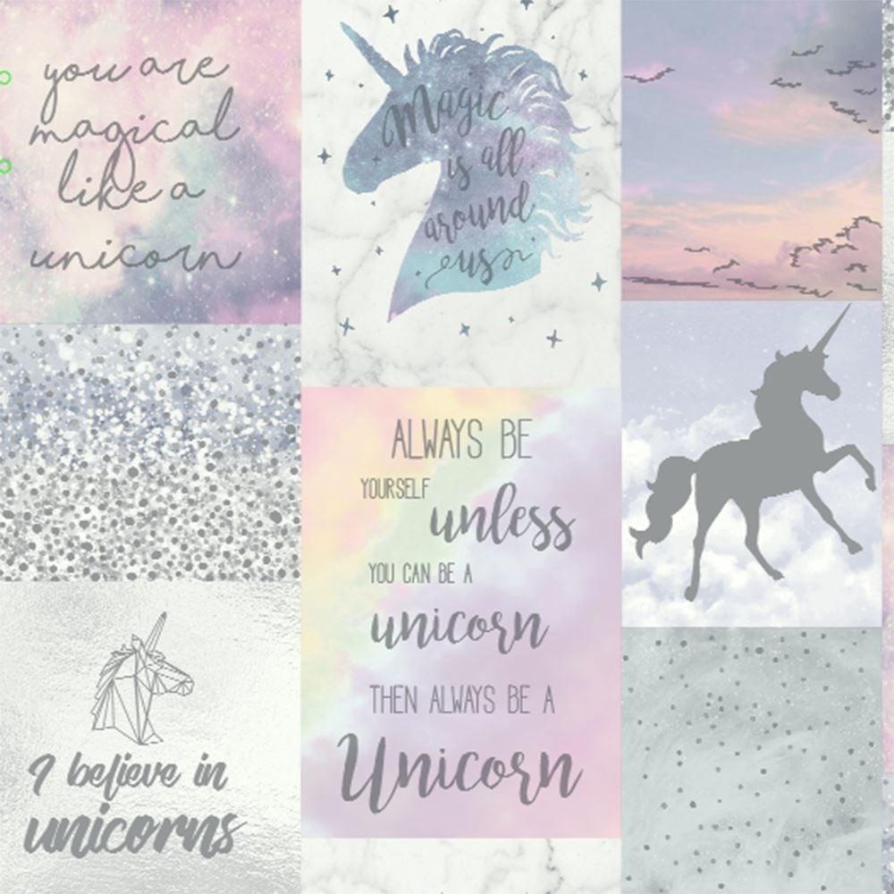 Arthouse Believe in Unicorns Metallic Glitter Girls Wallpaper 698300