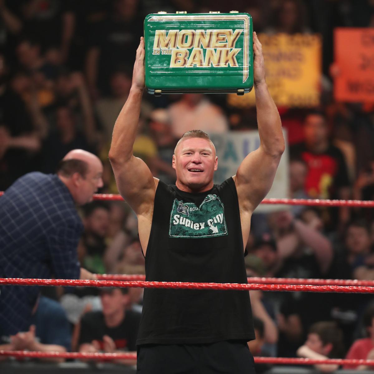 Brock Lesnar celebrates his Money in the Bank contract win: photo