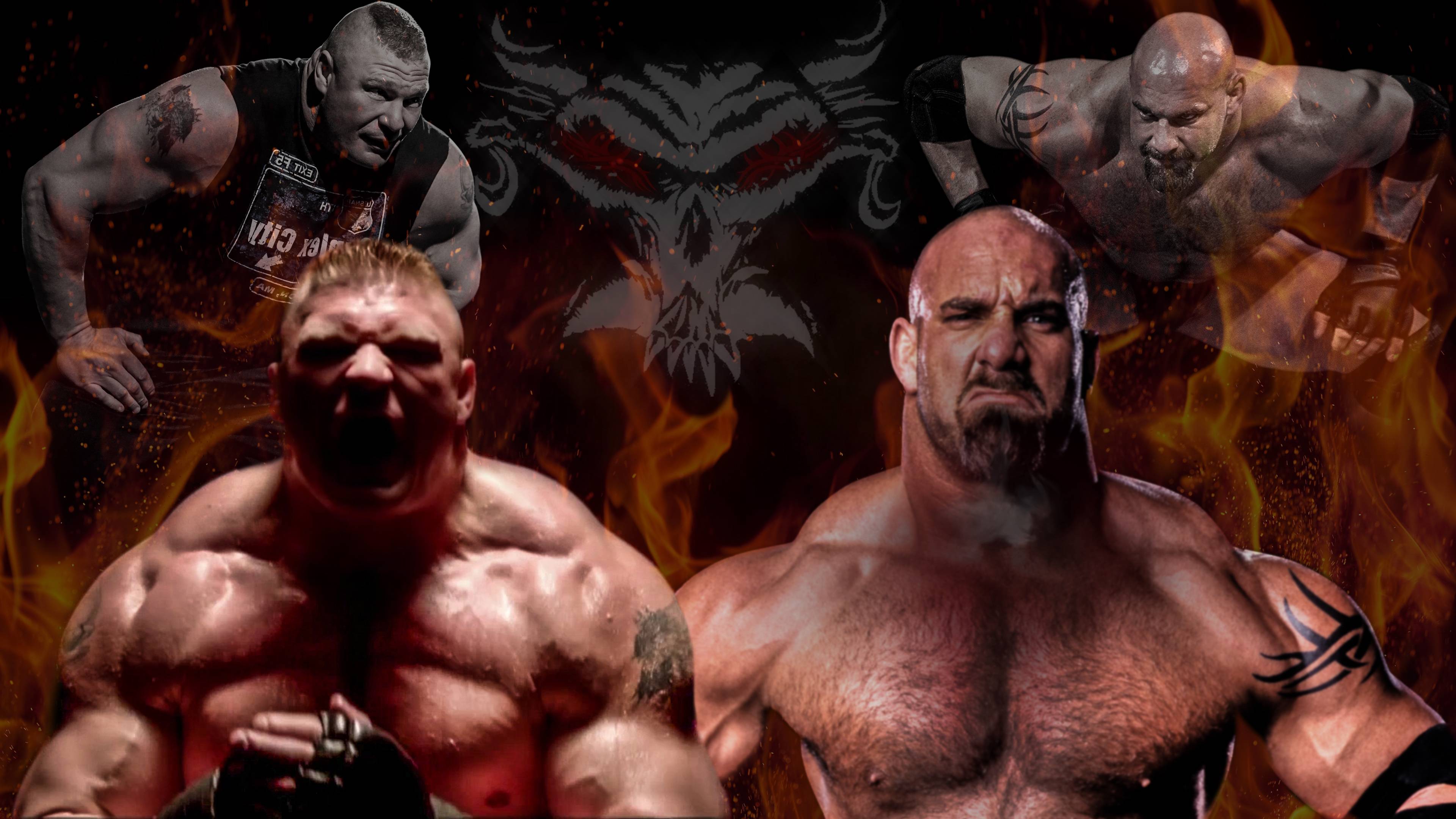 I just made my first wallpaper - Brock Lesnar vs Goldberg. What