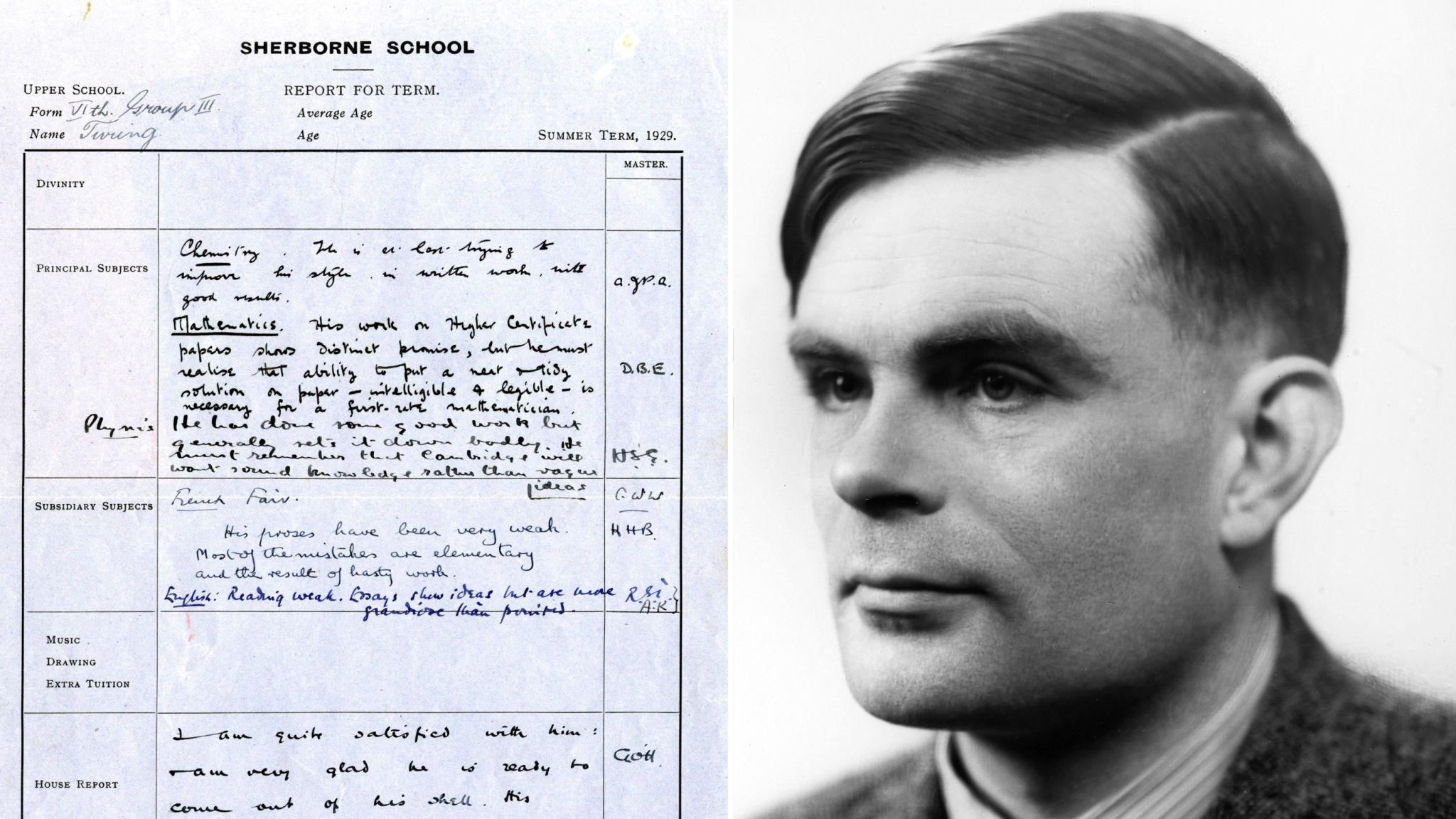 Teachers criticised genius codebreaker Alan Turing's 'vague ideas