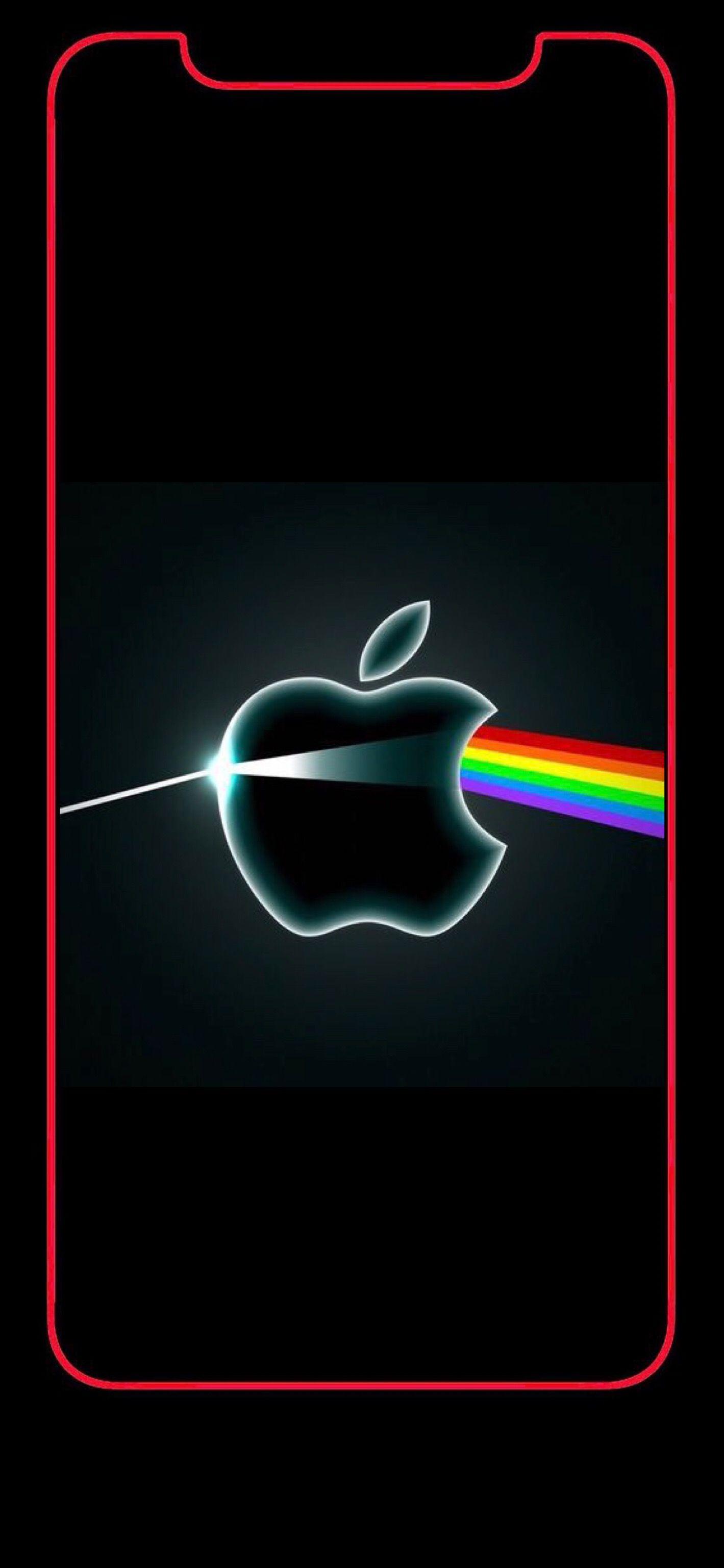 Wallpaper iPhone X logo rainbow 3. Apple iphone wallpaper