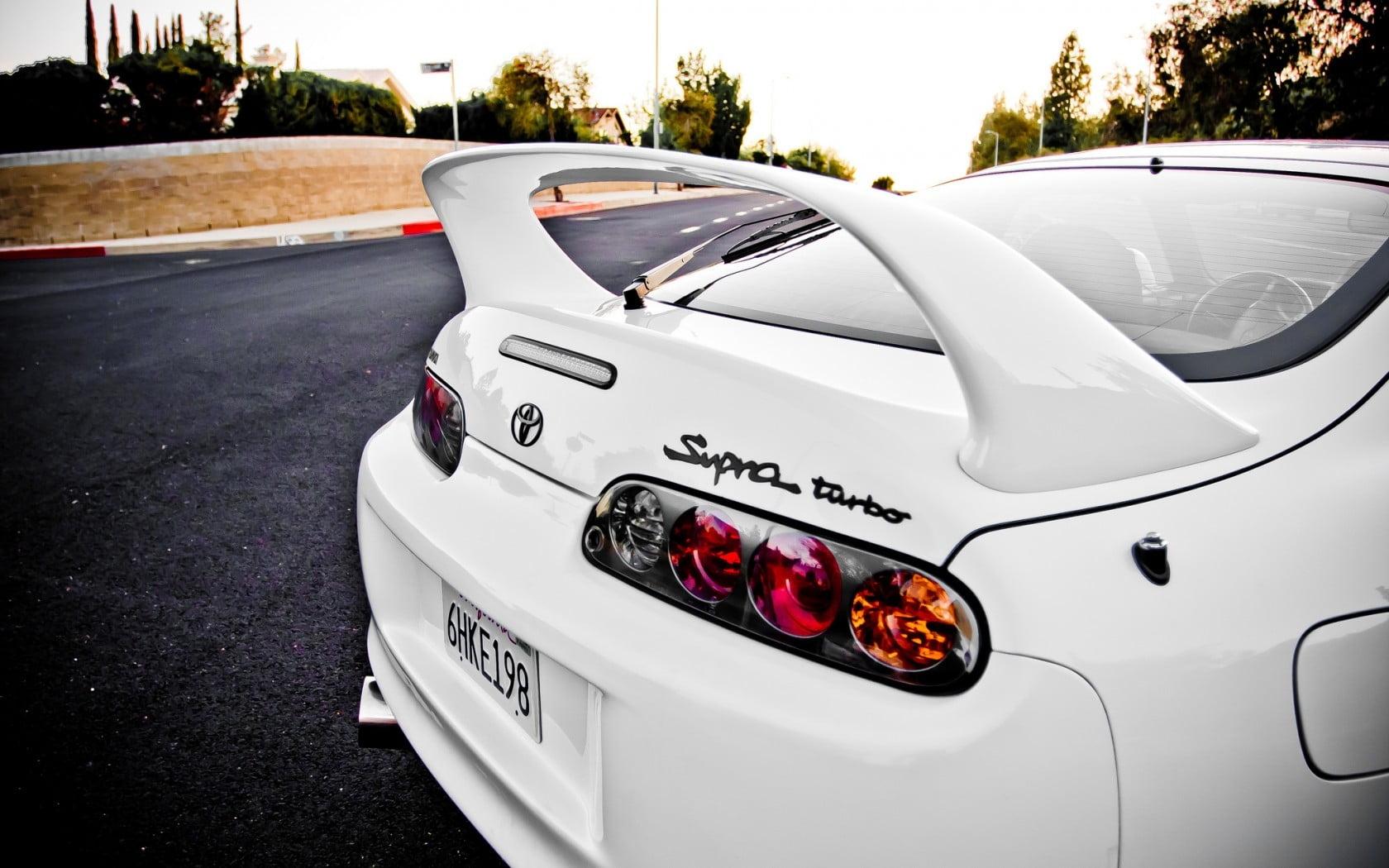 White Toyota Supra during daytime HD wallpaper