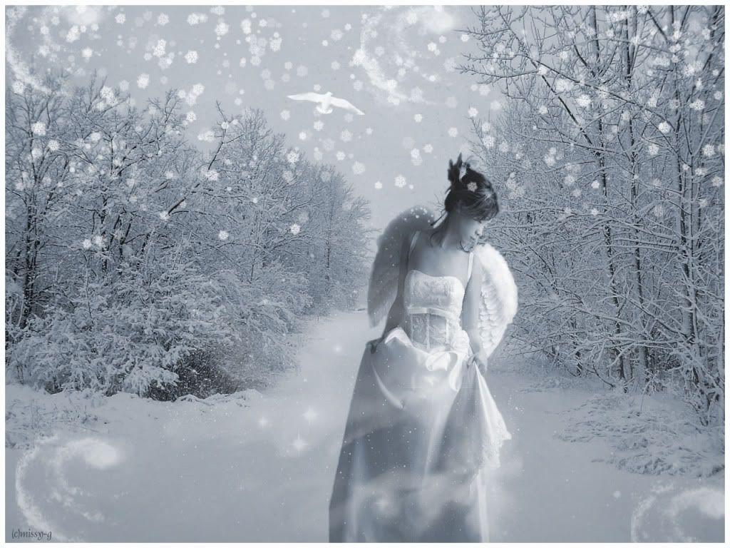 snow angel, angel, fairy, fantasy, forest, princess, snow