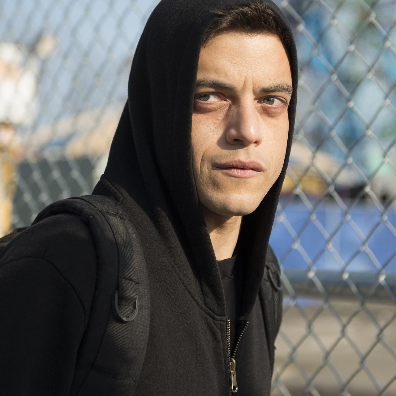 Wallpaper Rami Malek, Mr Robot, Art, Face, Head, Background