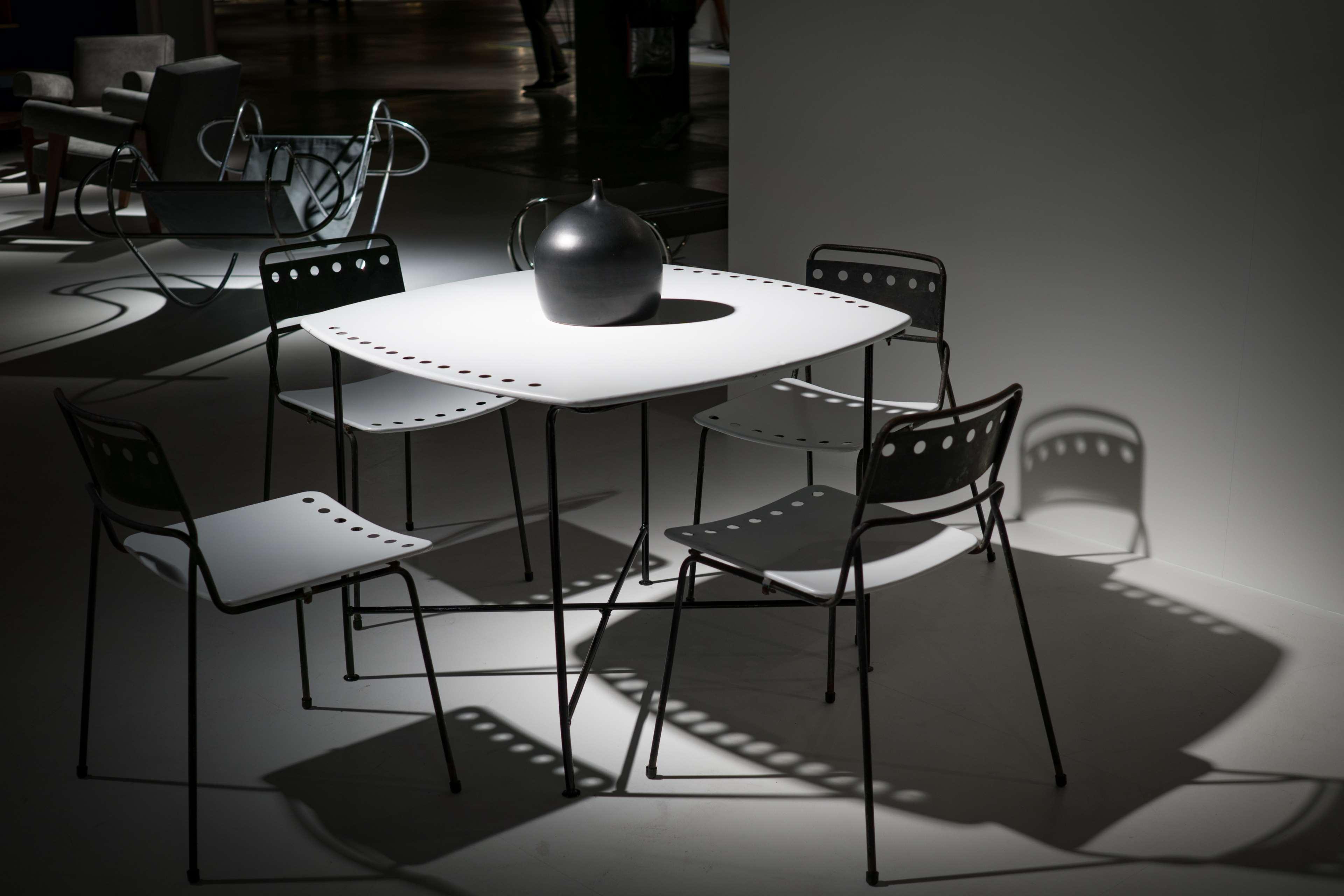 black and white, chairs, contemporary, design, desk, empty