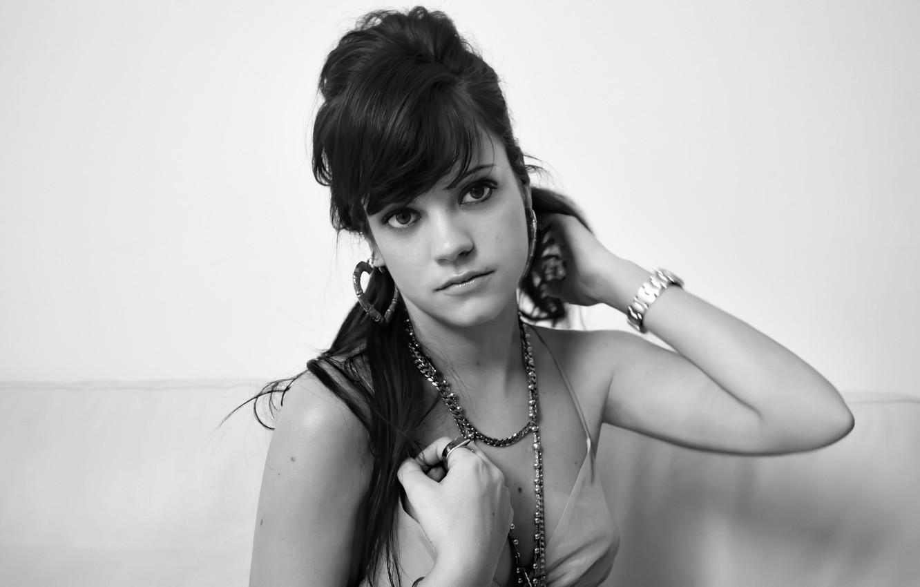 Wallpaper black and white, singer, Lily Allen, Lily Allen image