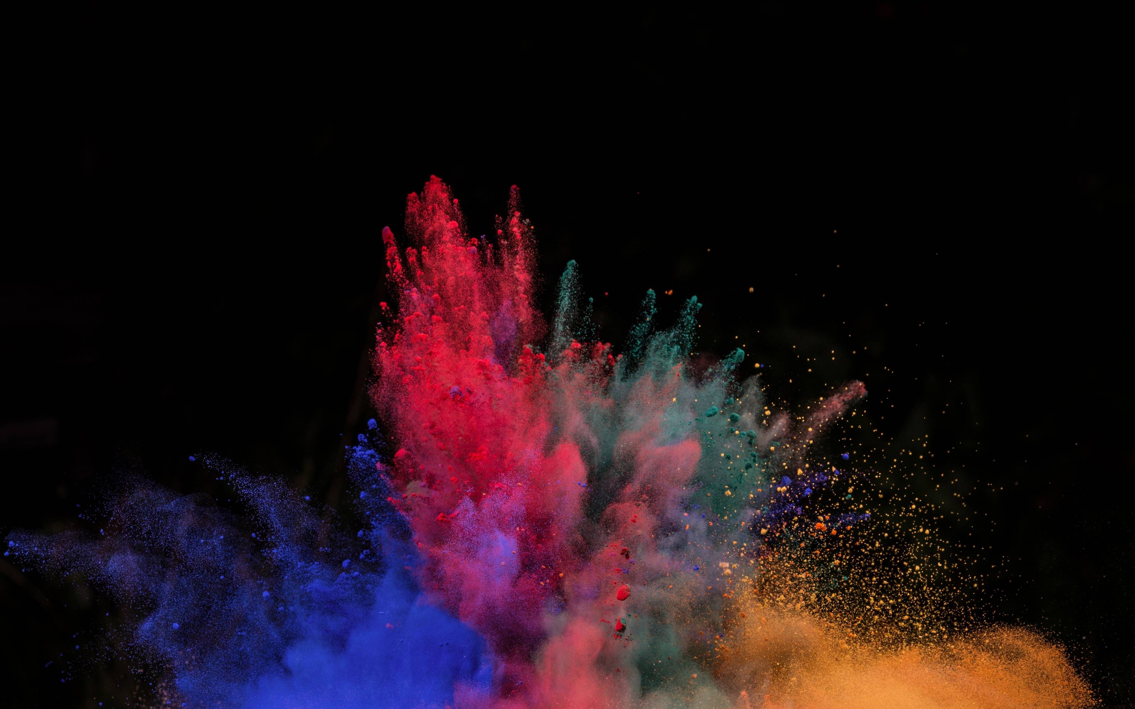 Download 3840x2400 wallpapers color, explosion, powder's blast, 4k