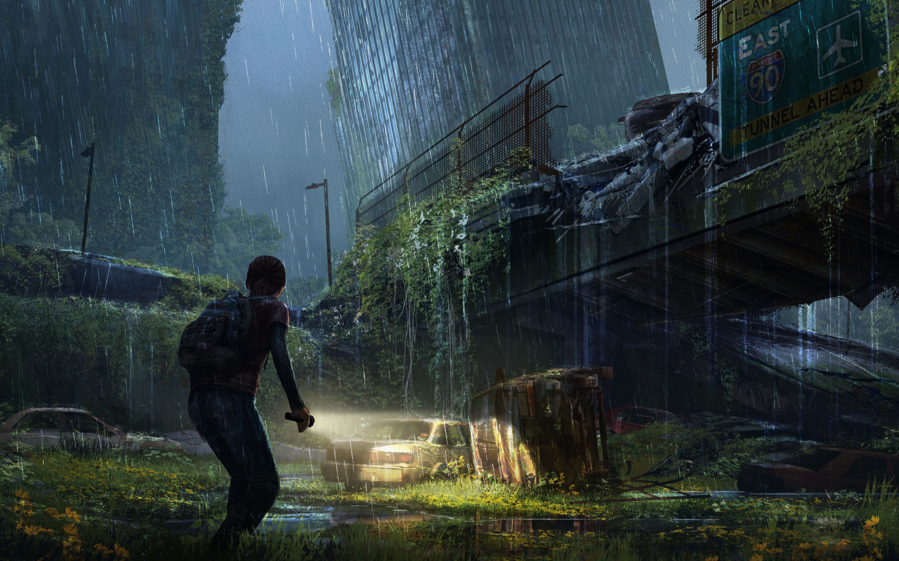 Download wallpapers 2880x1800 the last of us, apocalypse, girl, city