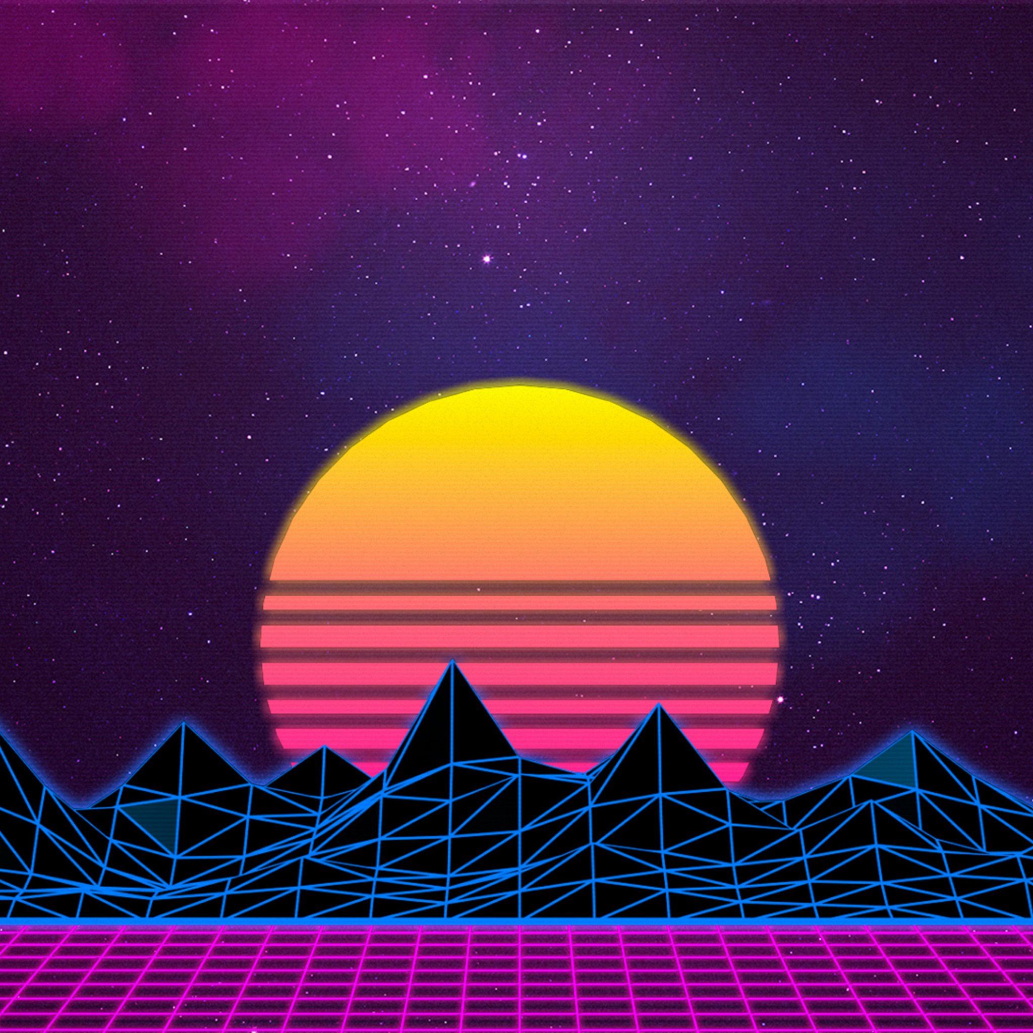 2048x2048 Retrowave Ipad Air HD 4k Wallpapers, Image, Backgrounds