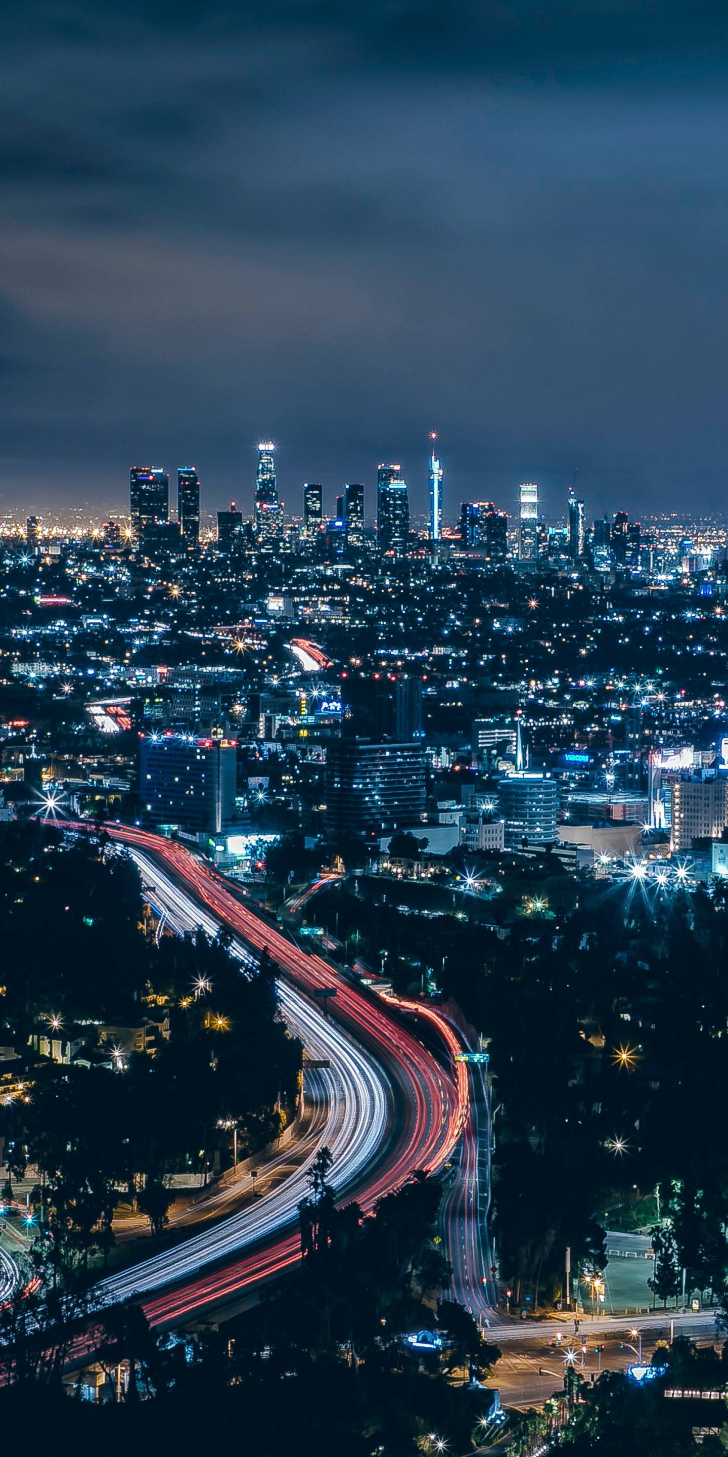 Download 1440x2880 wallpapers los angeles, city, skyscrapers, night
