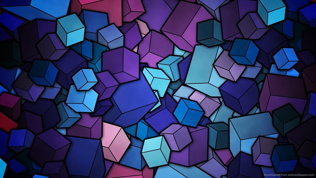 Download Download 1280x720 Blue Cubes Wallpaper [1280x720]