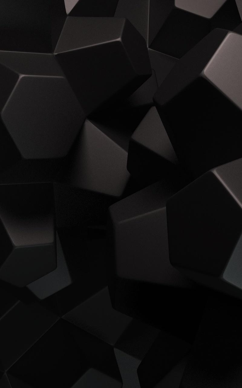 800x1280 Abstract Black Shapes Nexus 7 wallpapers