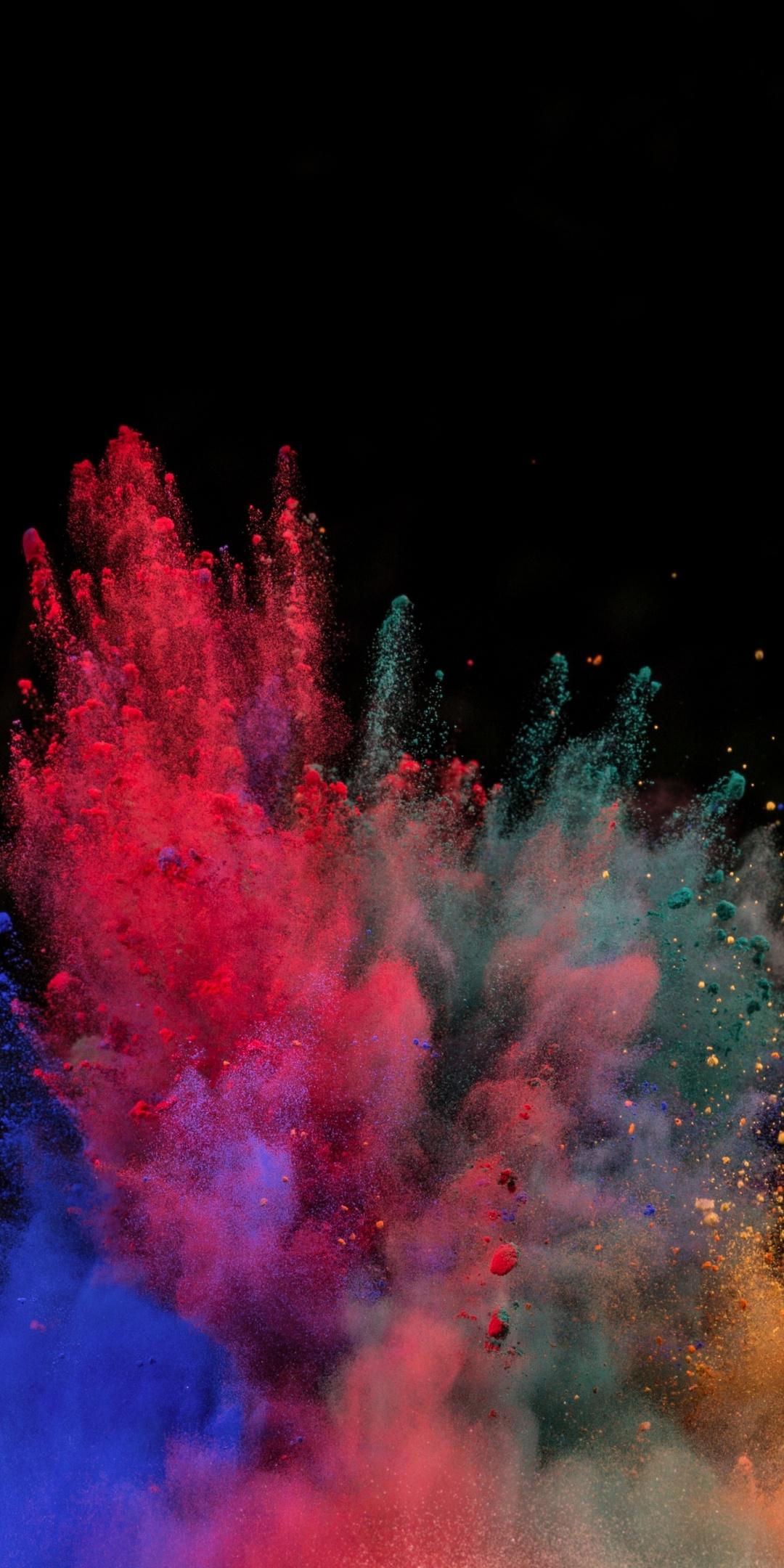 Download 1080x2160 wallpapers color, explosion, powder's blast, honor