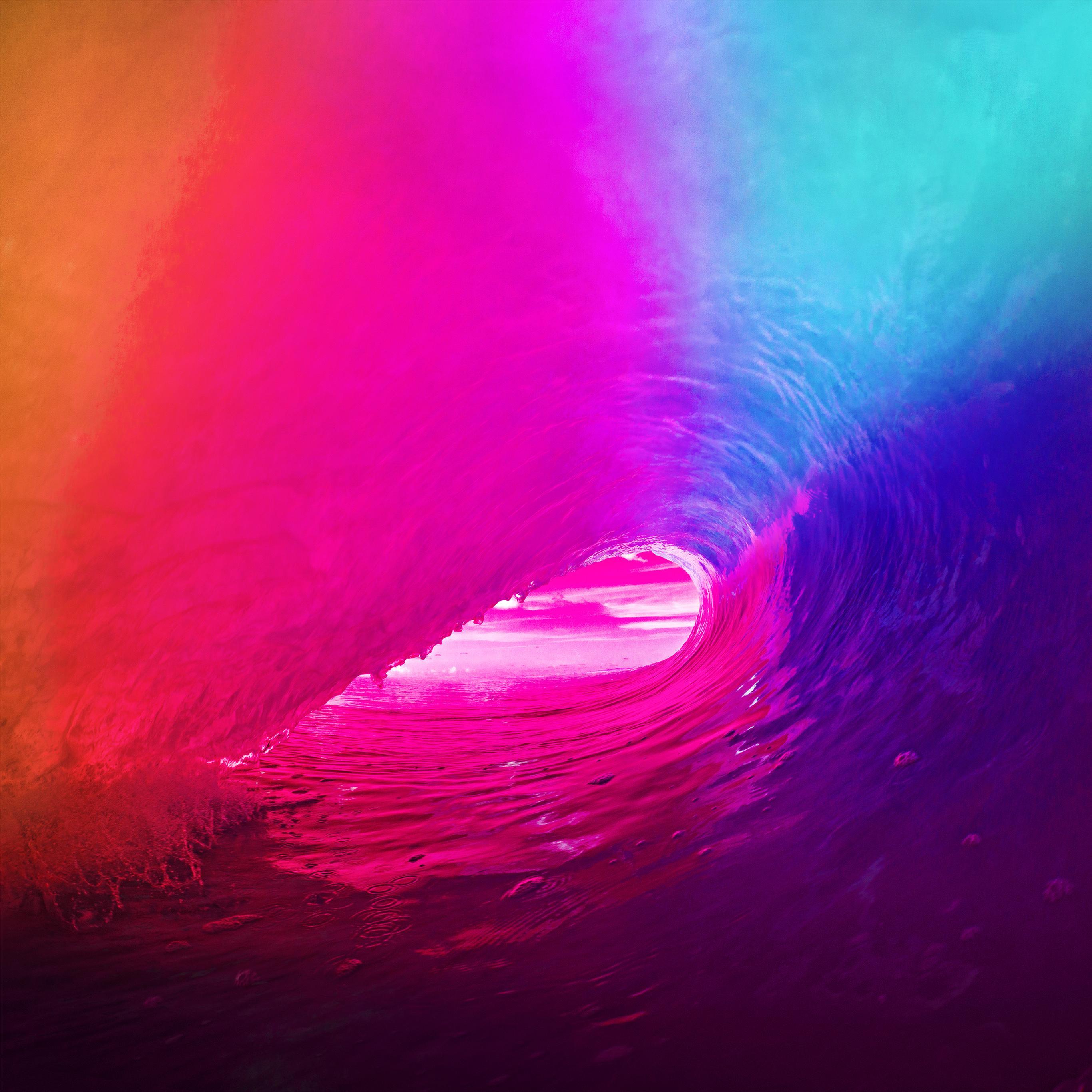 Ios9 Apple Wave Rainbow Sea Ocean Red Wallpaper