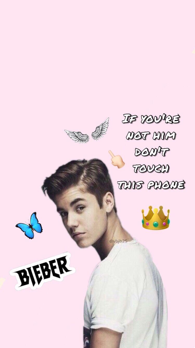Justin Bieber wallpaper Don't touch my phone Pink Wings