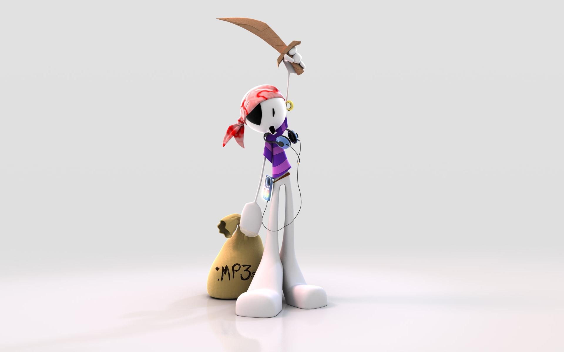 Music Pirate Wallpaper 3D Characters 3D Wallpaper in jpg format for free download