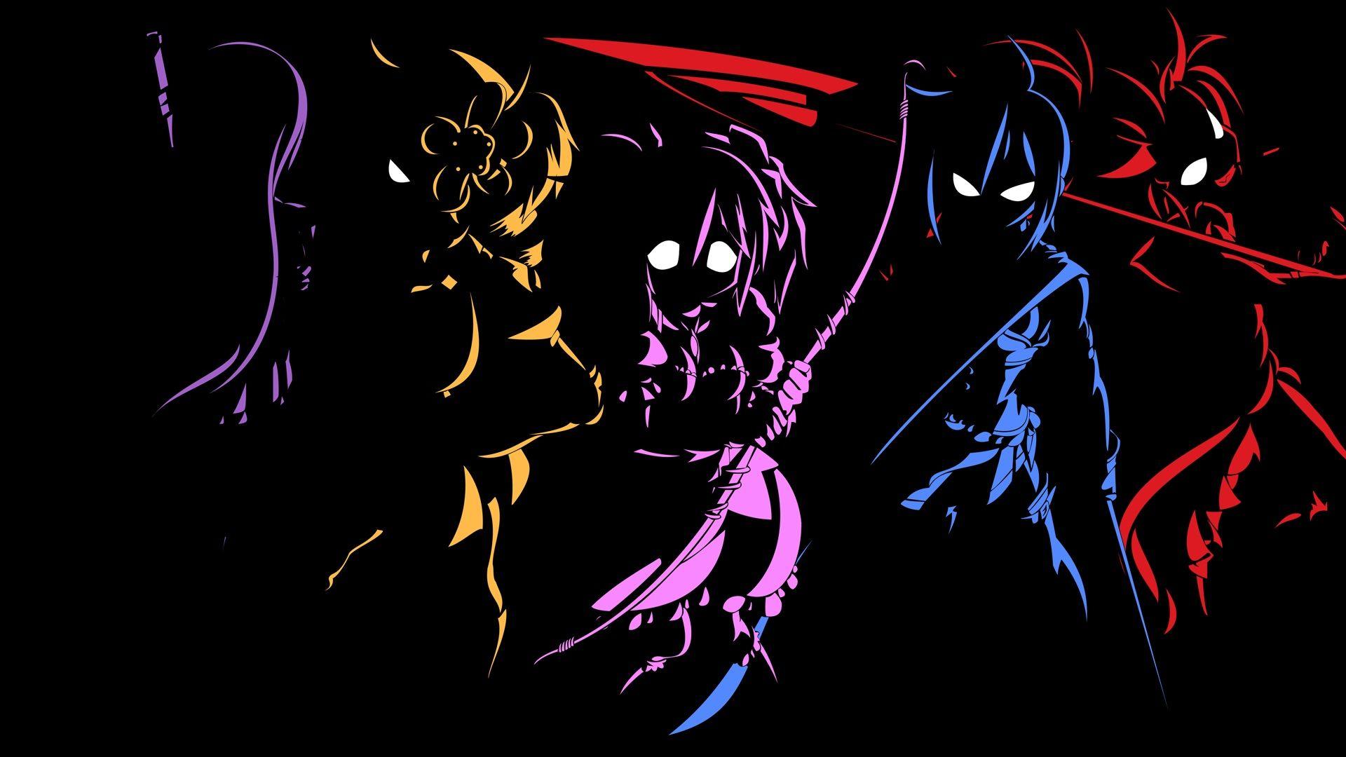 Anime Characters Outline Black Wallpaper. Cool anime wallpaper, Anime wallpaper download, Dark anime