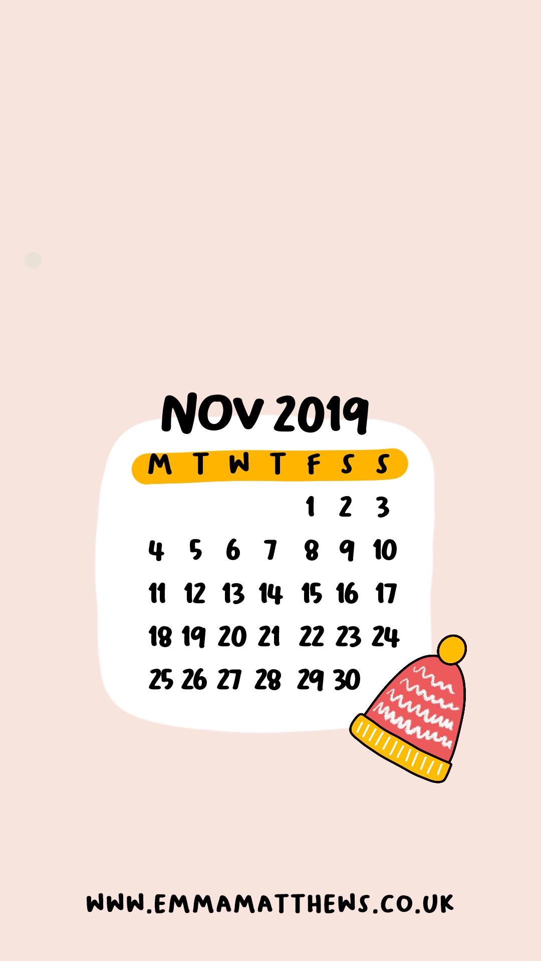 November 2019 Calendar Wallpapers - Wallpaper Cave