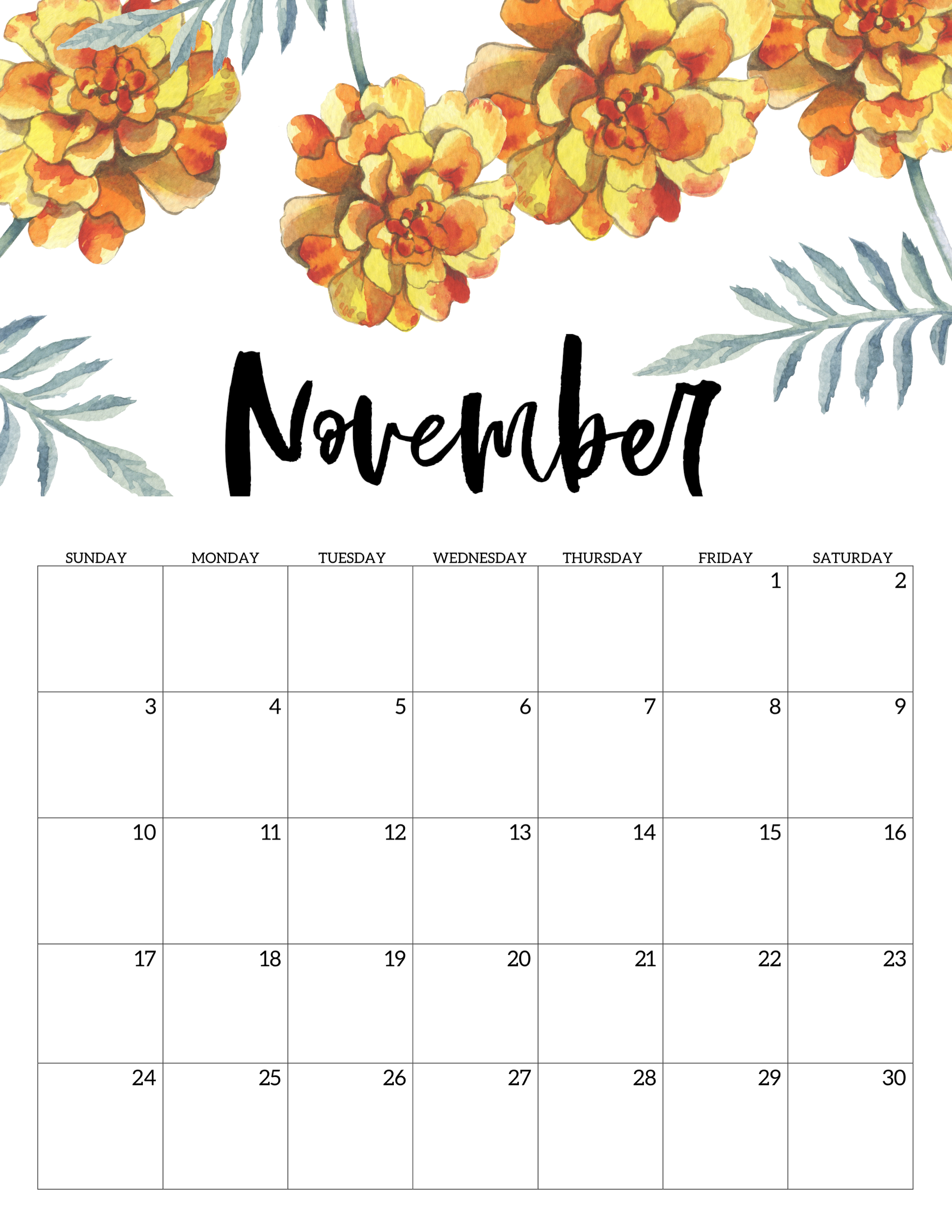 november 2019 calendars cute