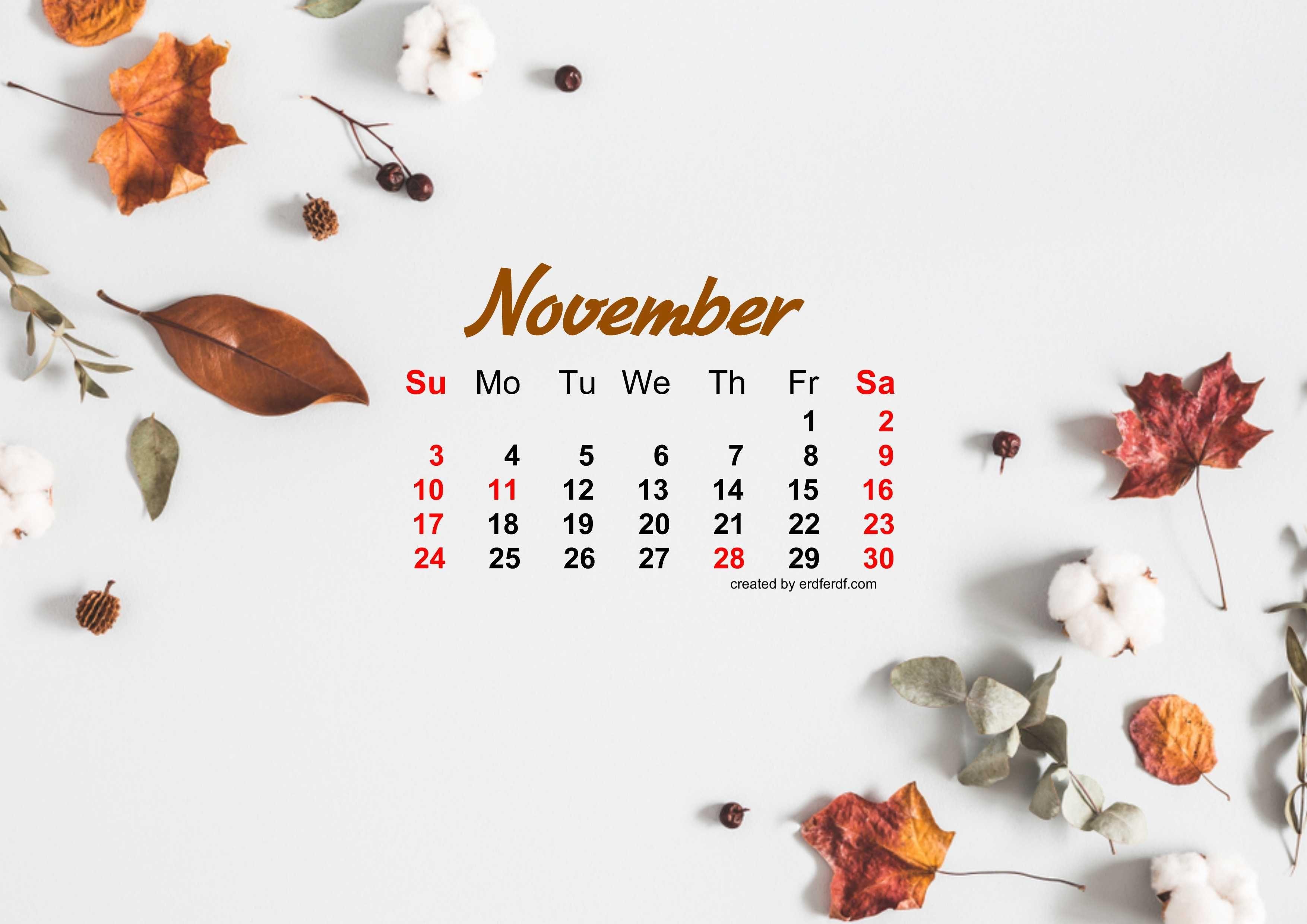 November Calendar Desktop Wallpaper - Printable Calendar 2023