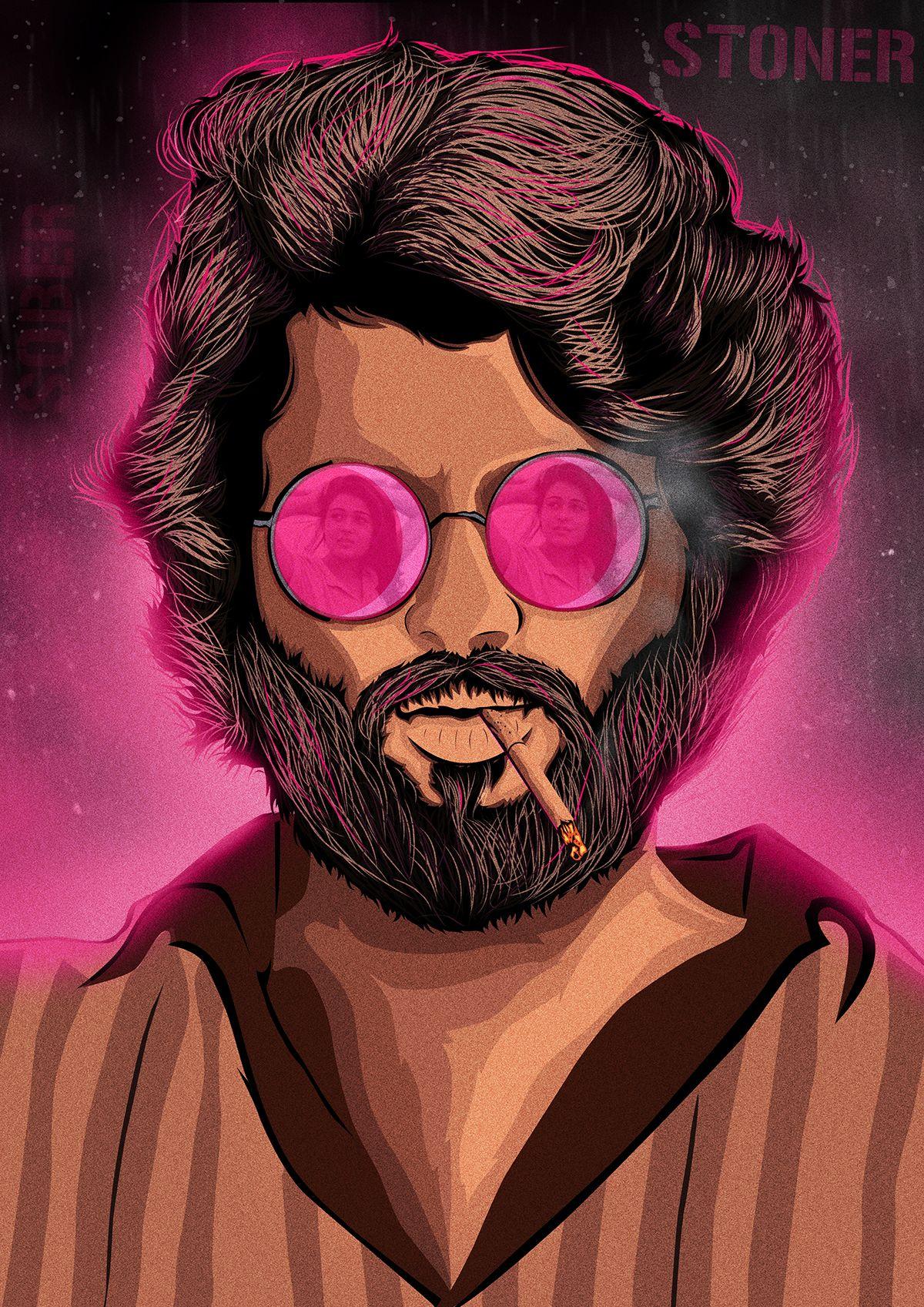 Arjun Reddy the Stoner Poster. Beard art, Digital