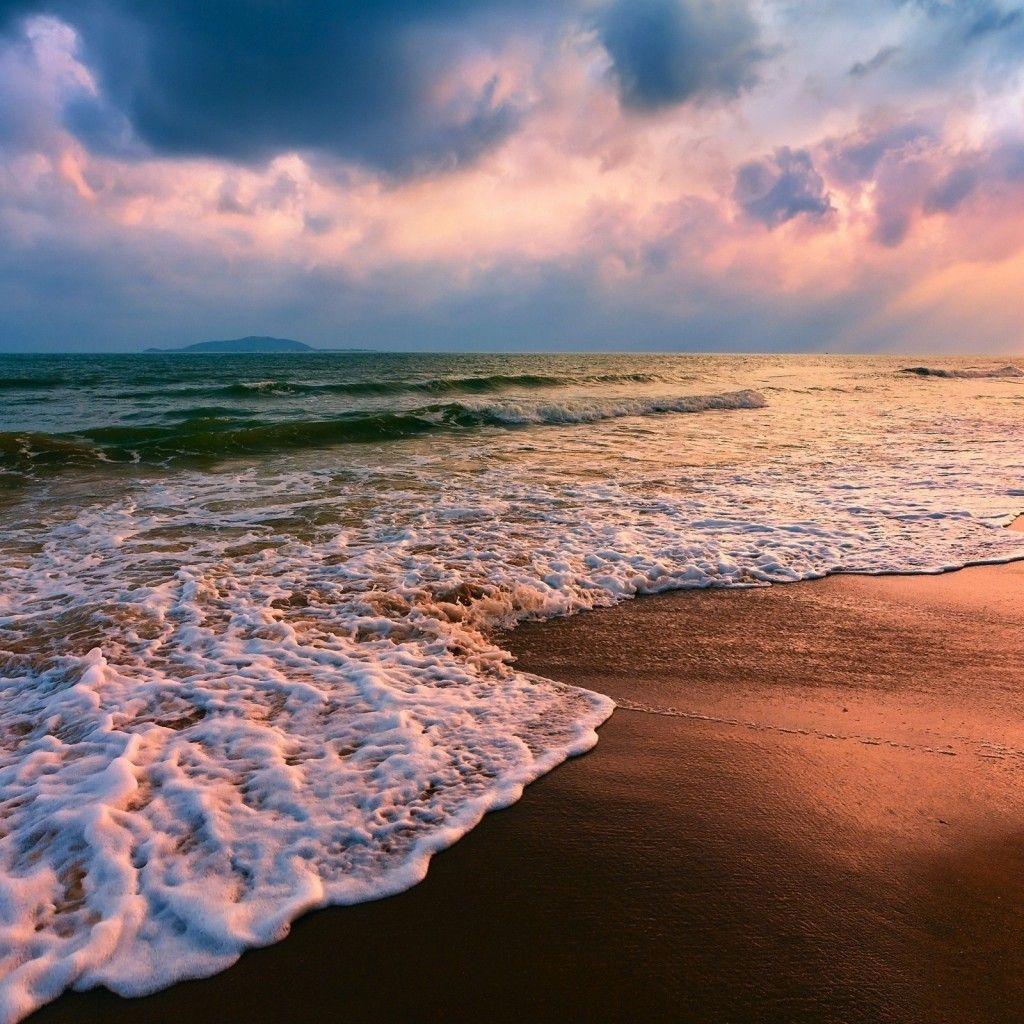 sunset beach waves. Awesome iPad Air Wallpaper, iPad Mini Wallpaper iPad Walls. Photo black and white, Por do sol, Imagine