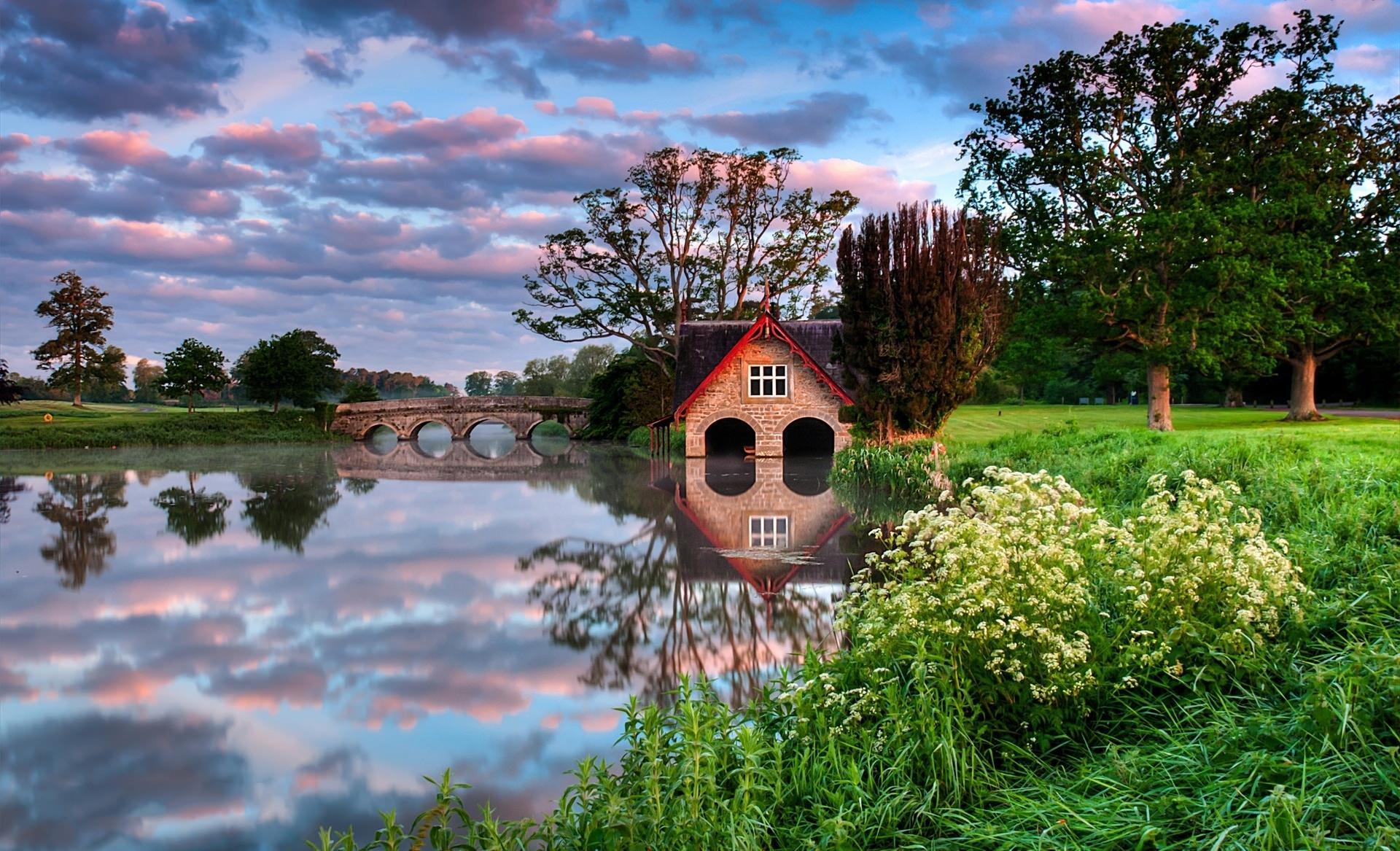 Boathouse on the Lake HD Wallpaper. Background Imagex1167