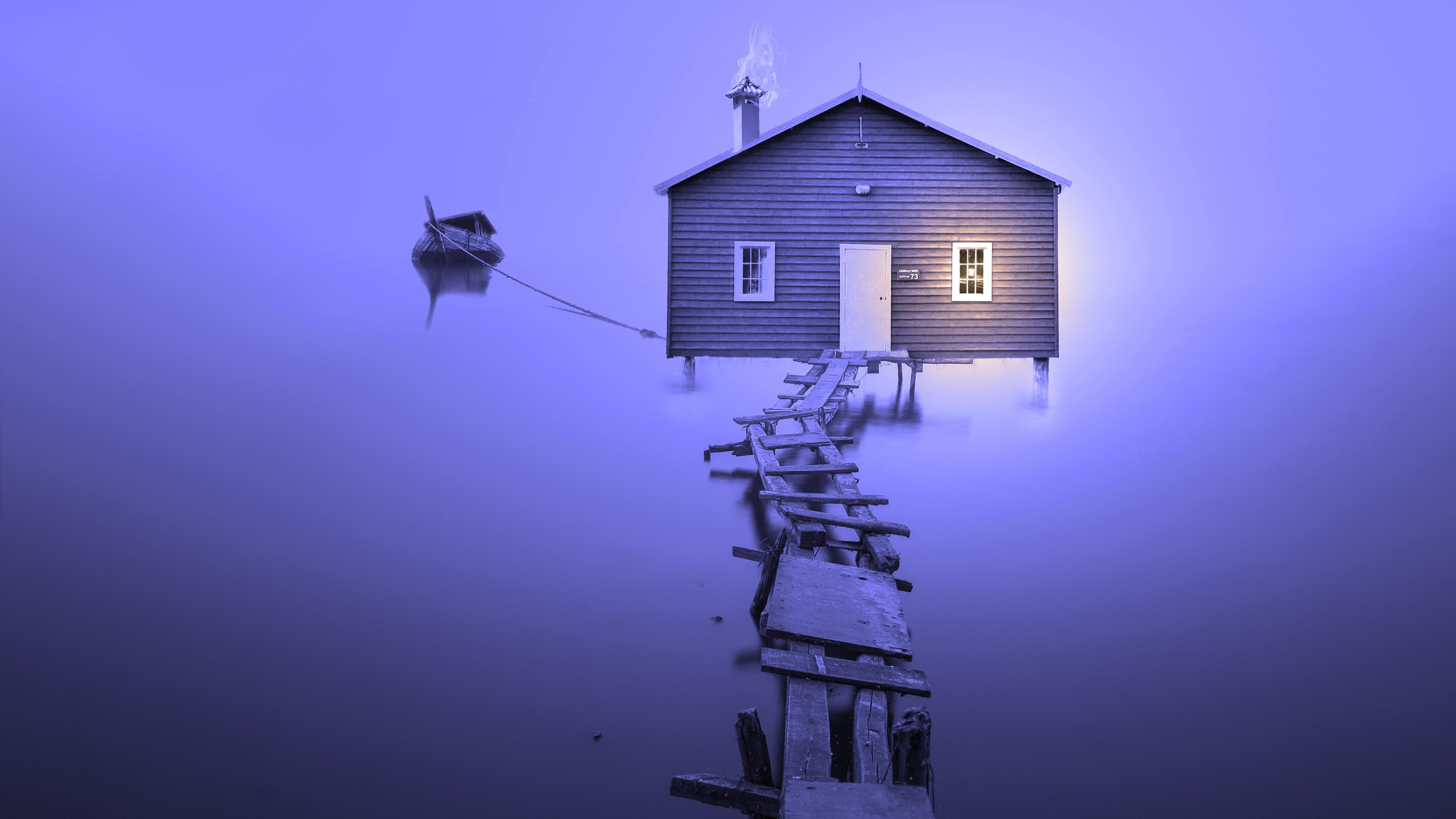 Boat House 5K Wallpaper