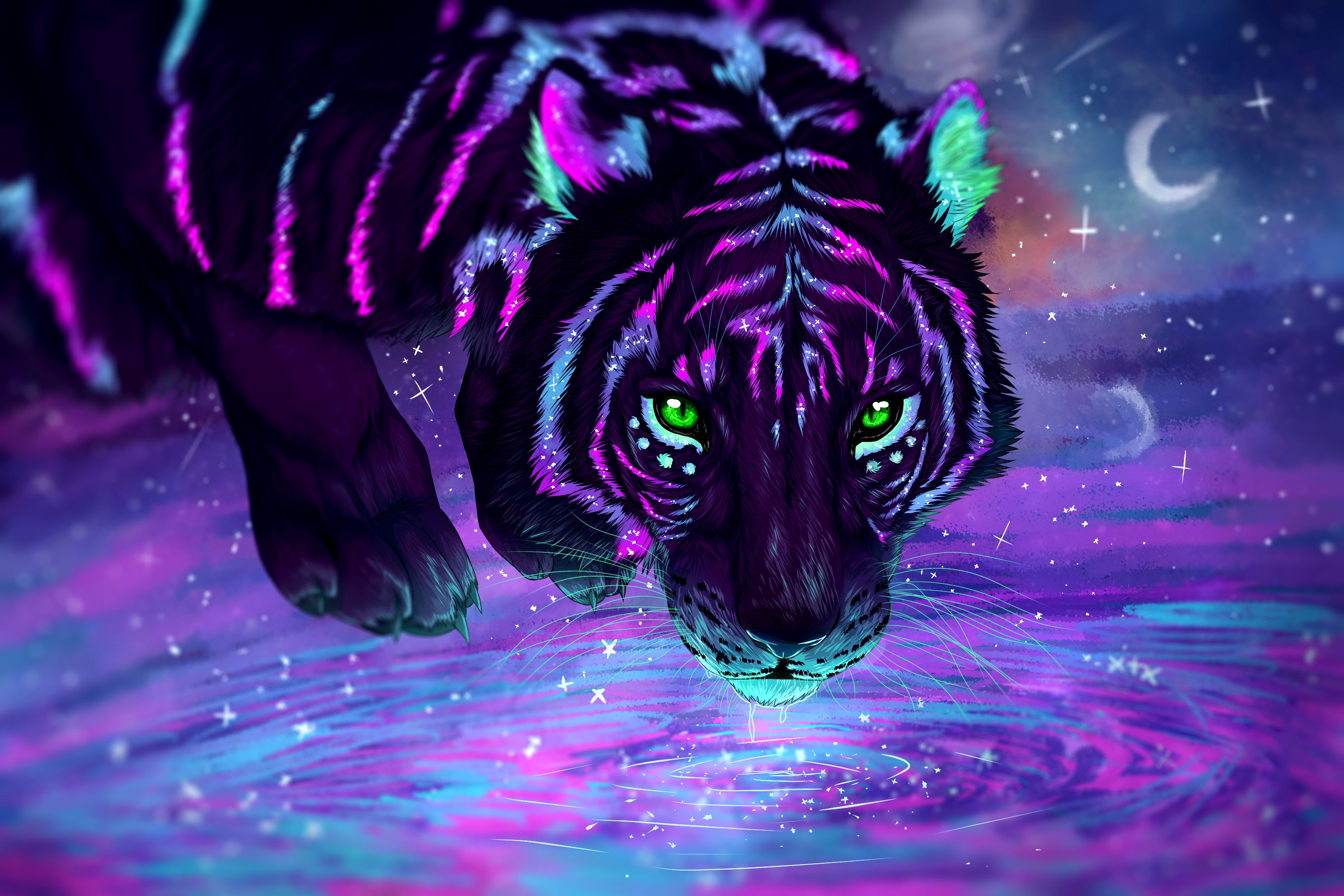 Neon Tiger Wallpaper