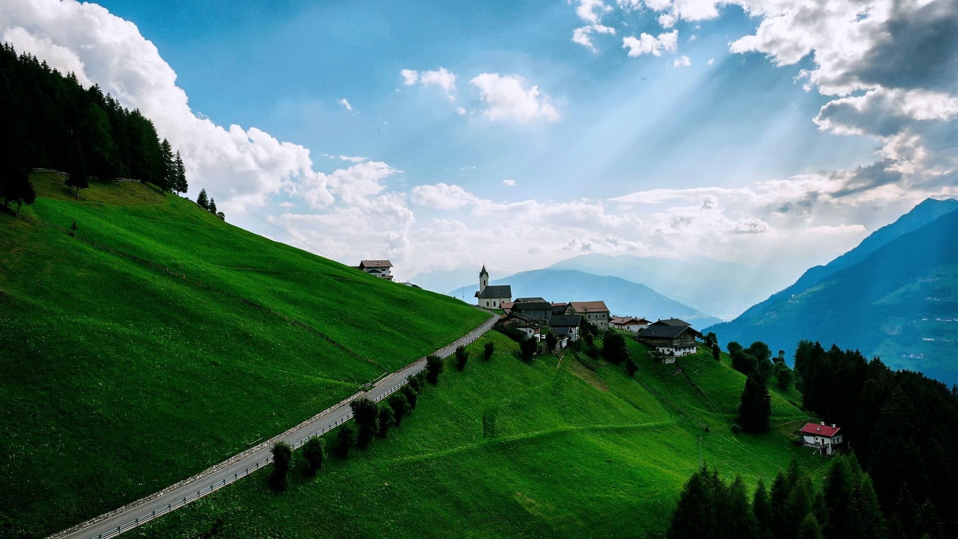 HD wallpaper: landscape, Germany, Alps, village, mountains