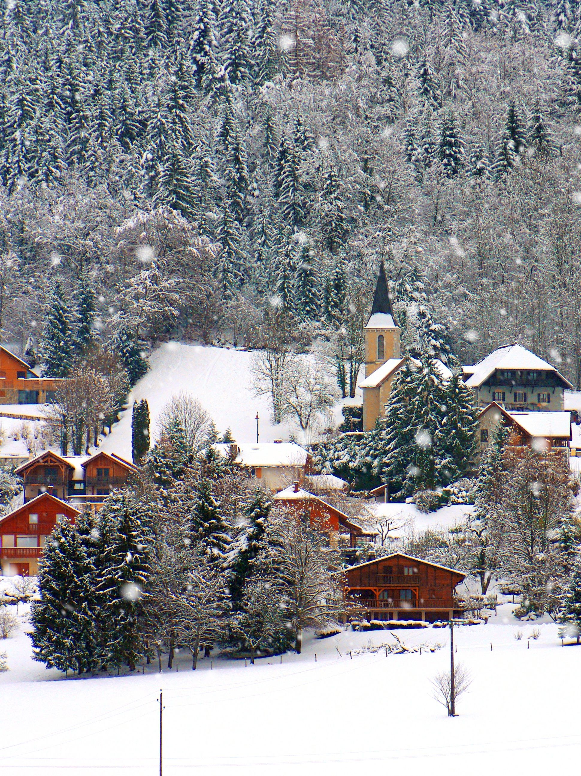 The City Of Annecy, Haute Savoie. SnowView. French Alps, Mont