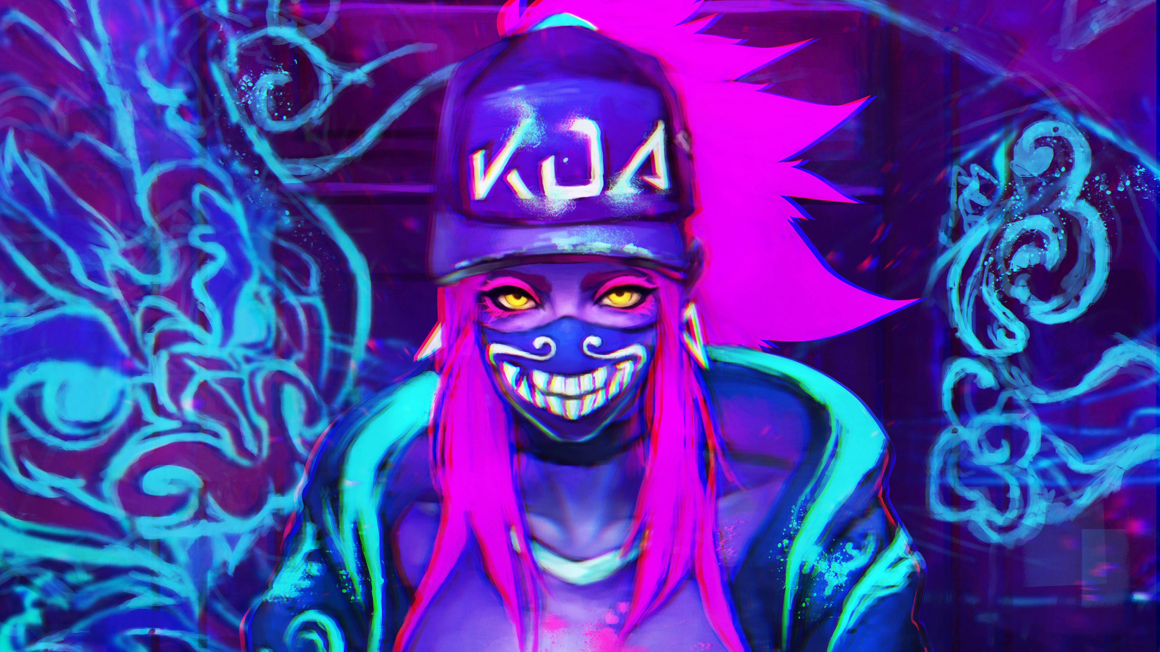 K/DA Akali Cosplay League Of Legends Neon Wallpapers - Wallpaper Cave