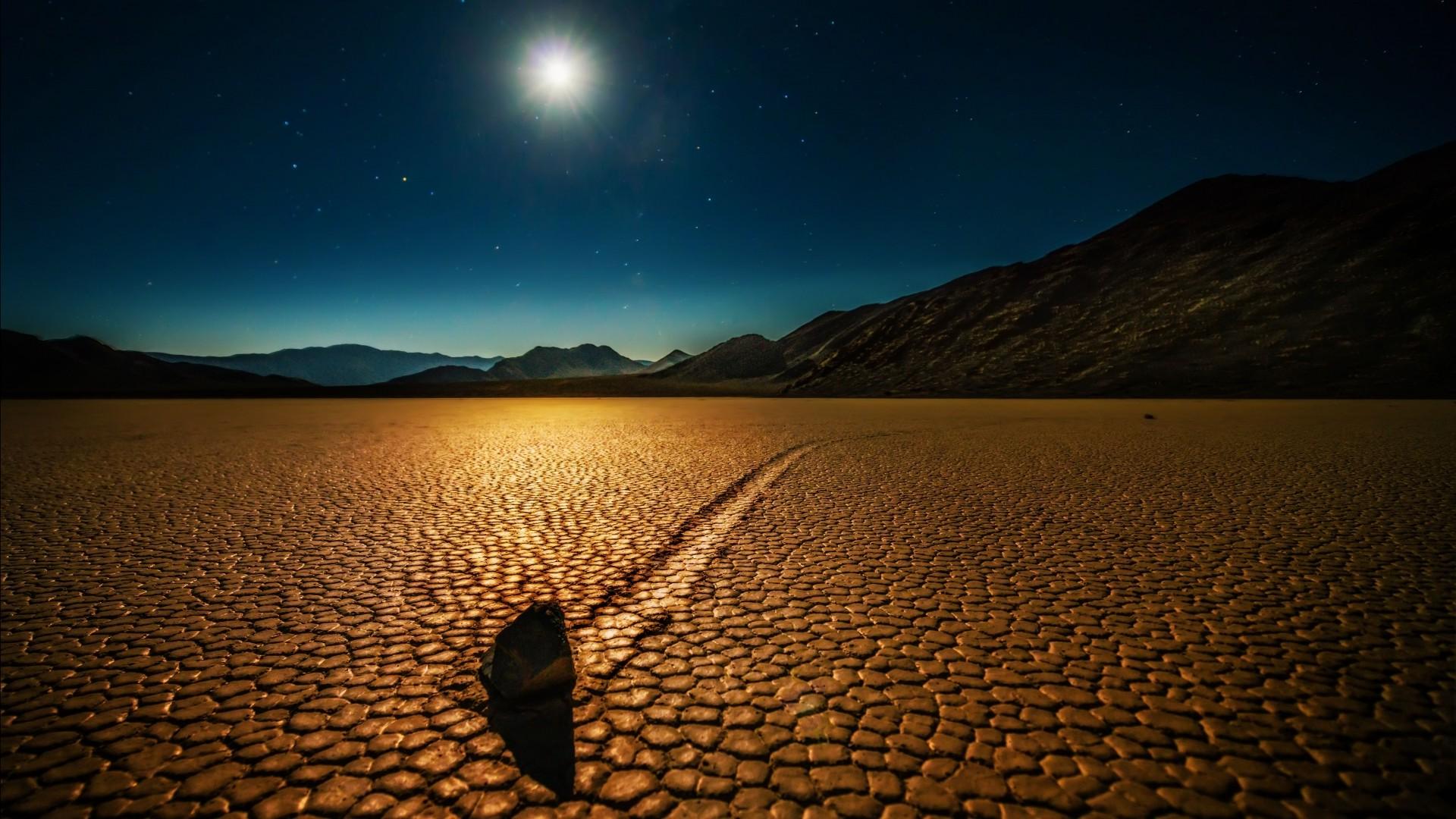 nature, Landscape, Night, Moon, Moonlight, Mountain, Death Valley