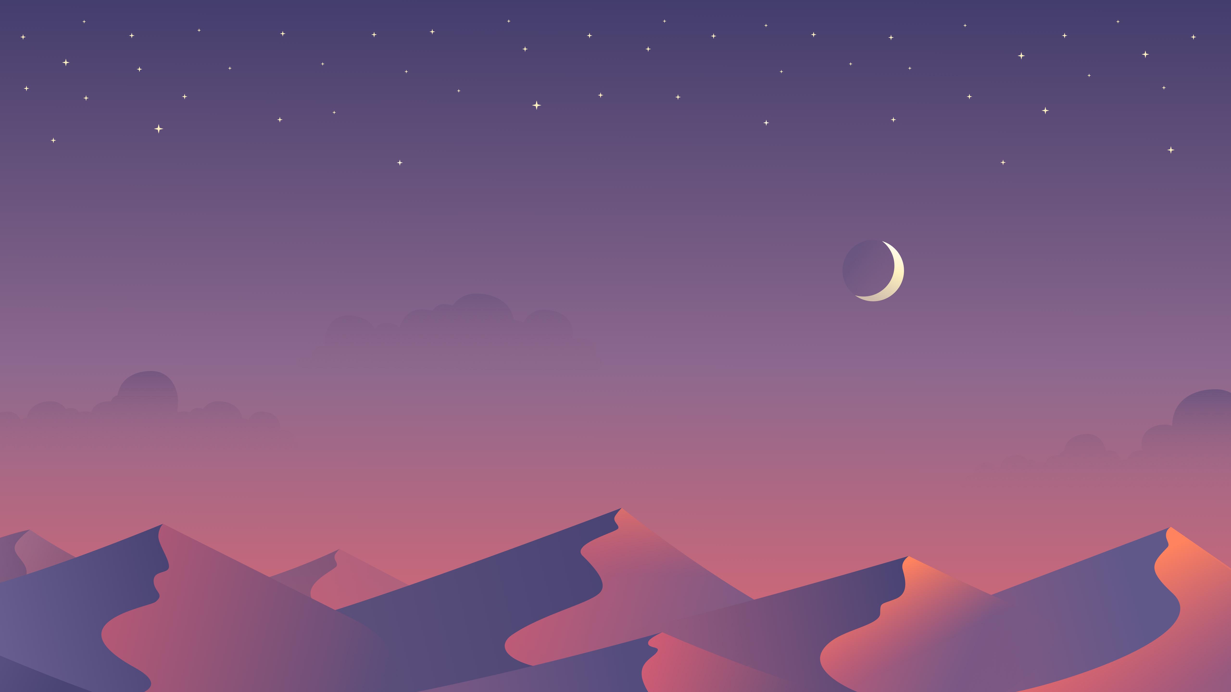 Desert Nights Moon 5k Minimalism, HD Artist, 4k Wallpaper, Image