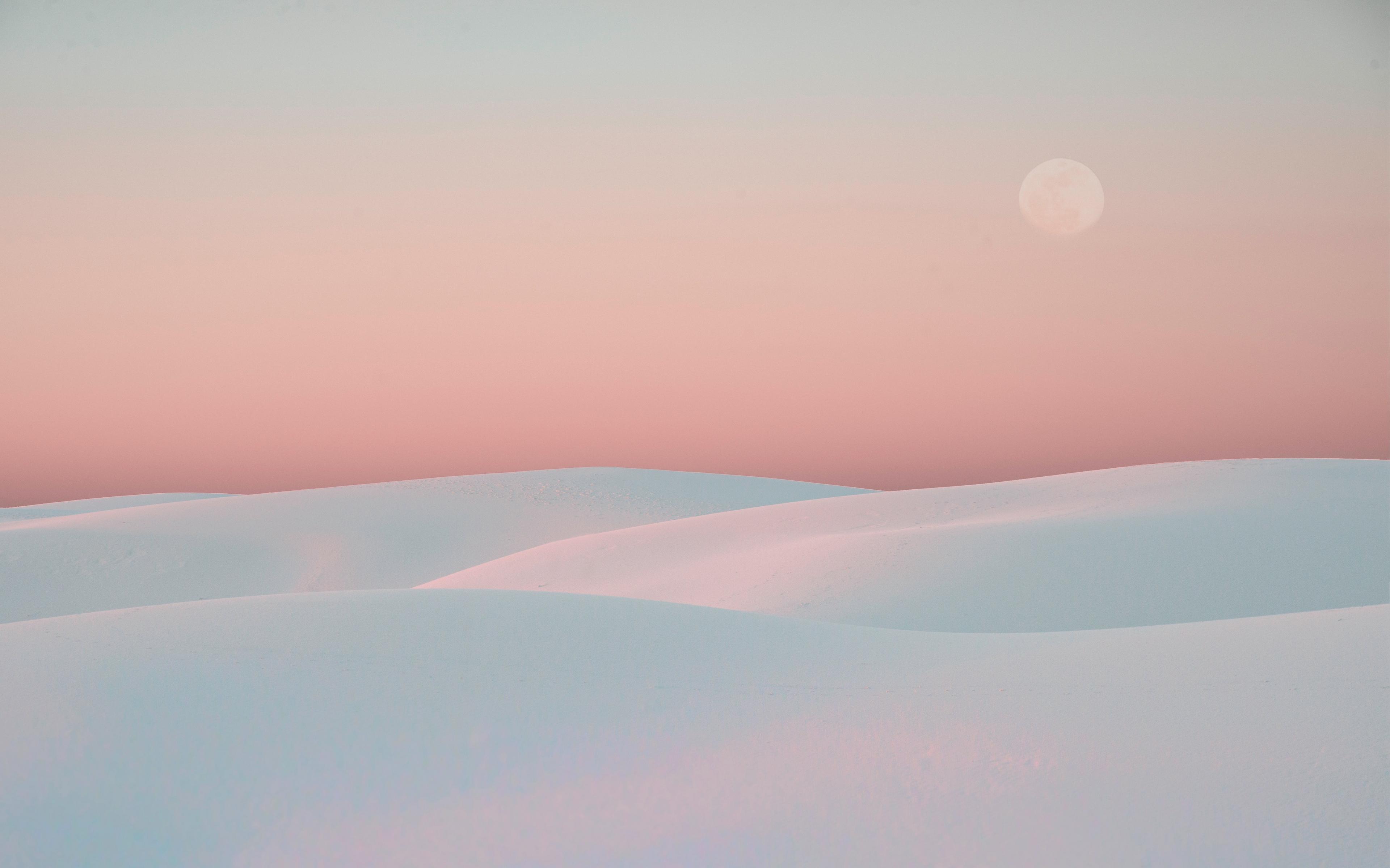 Download wallpaper 3840x2400 desert, dunes, moon, sand, white 4k
