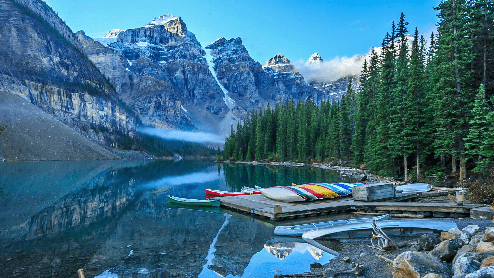 Moraine Lake, Banff National Park, Alberta, Canada Stock Video