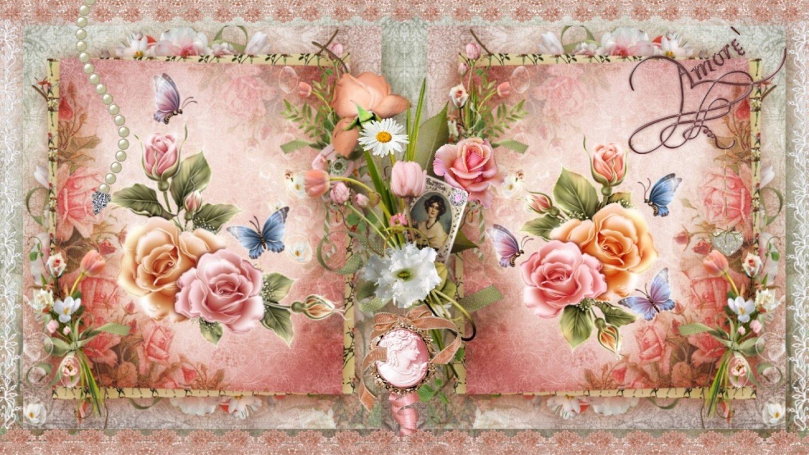 Vintage Flower Art Wallpaper and Background Imagex900